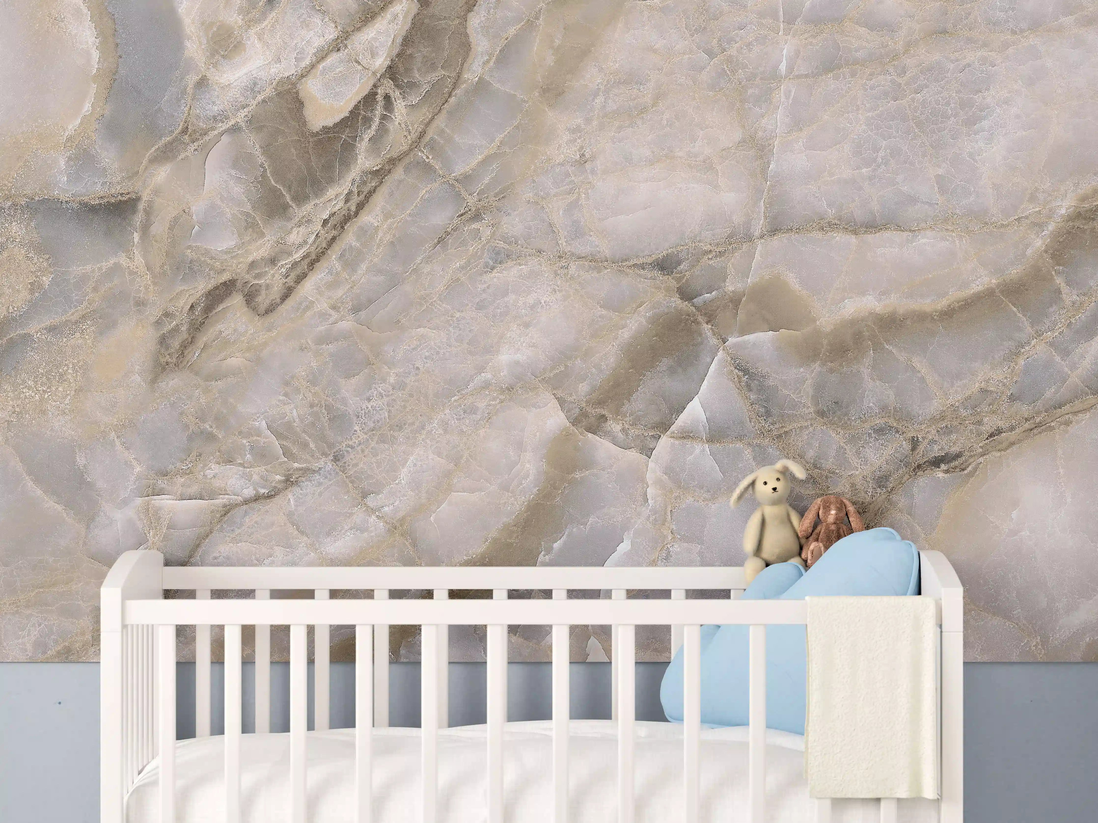 Babyzimmer Wandgestaltung - Natürliche graue Onyx Oberfläche