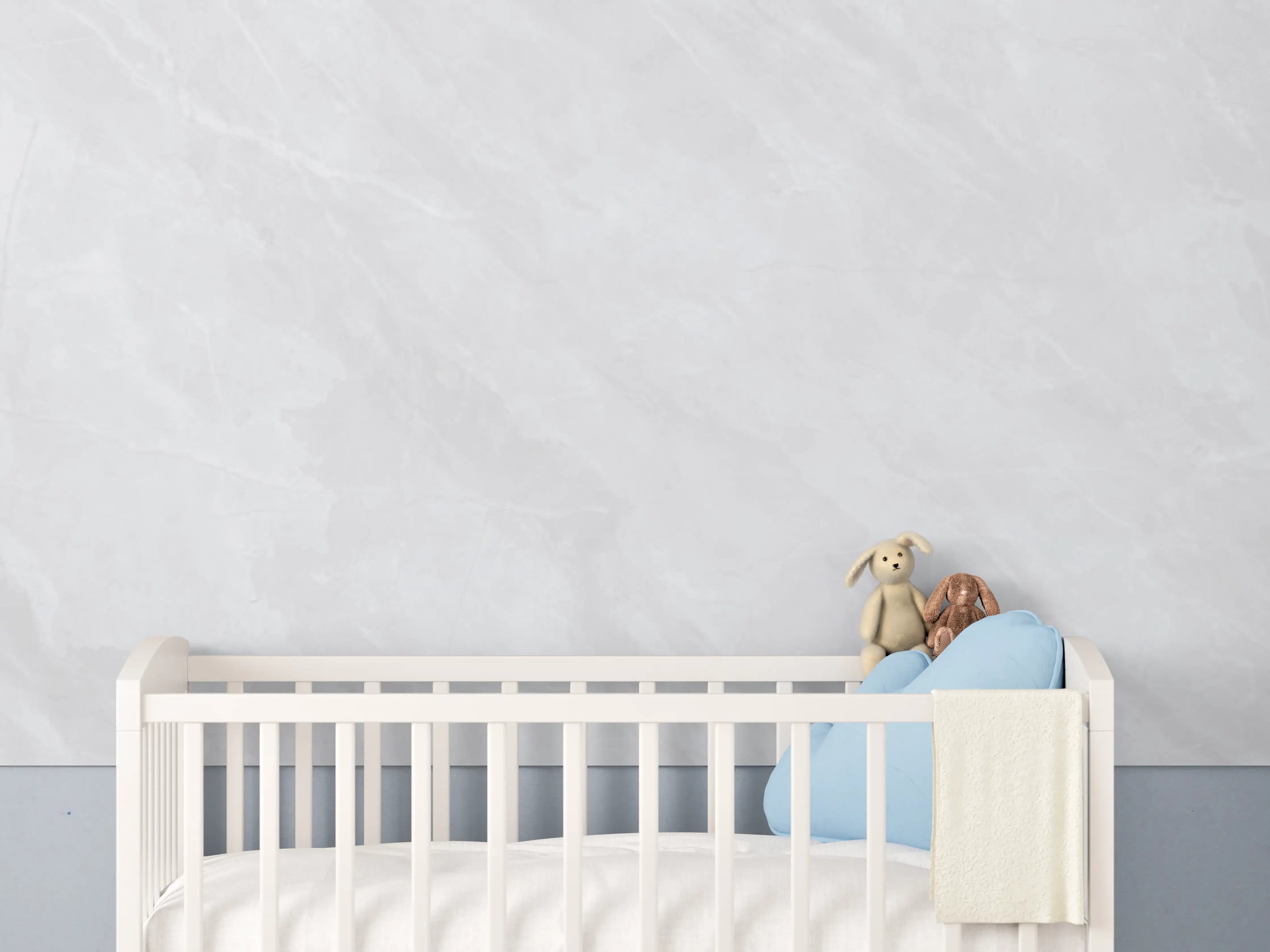 Babyzimmer Wandgestaltung - Natürliche weiße Marmortextur