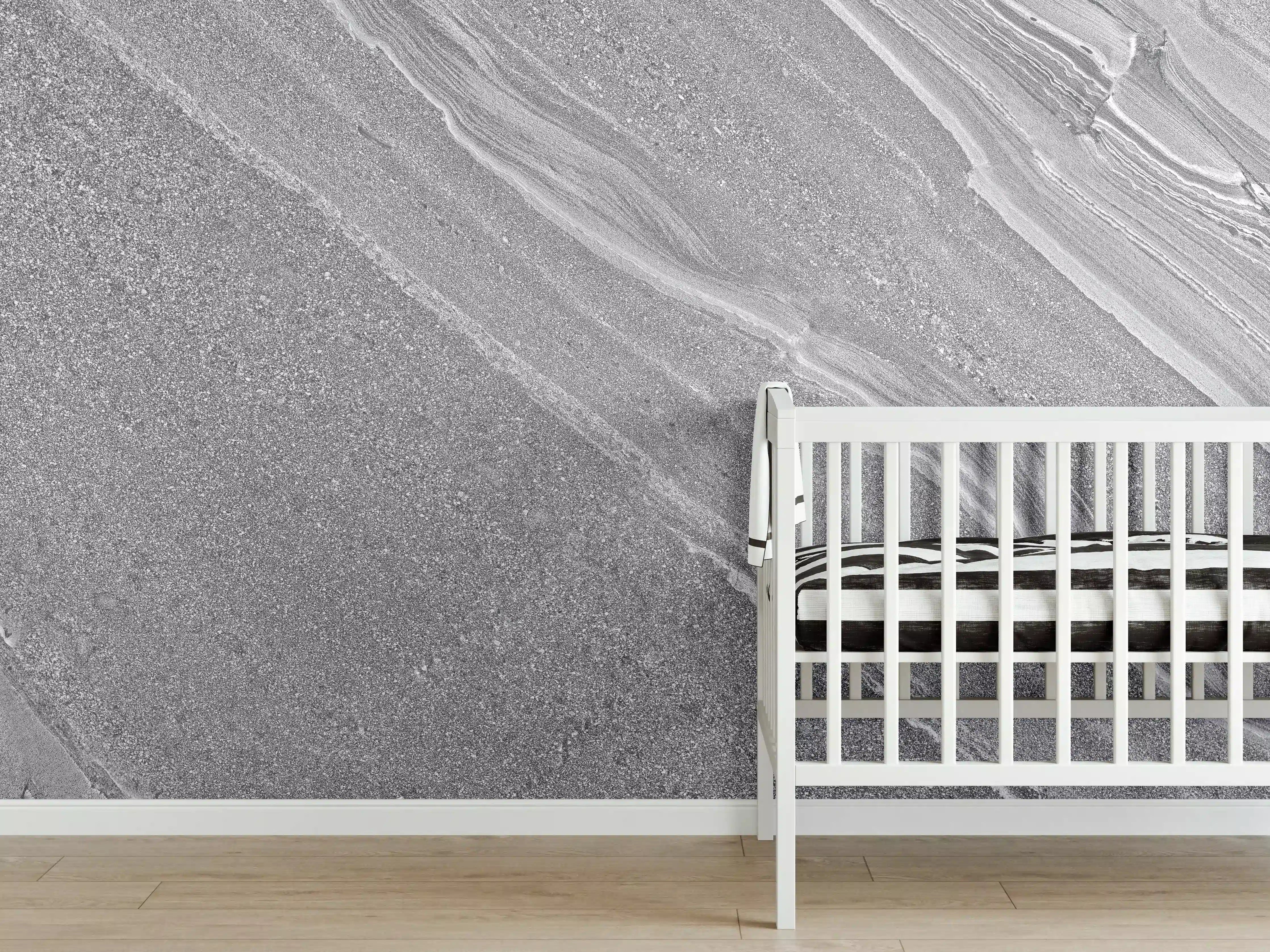 Babyzimmer Wandgestaltung - Natürlicher gräulicher Marmor