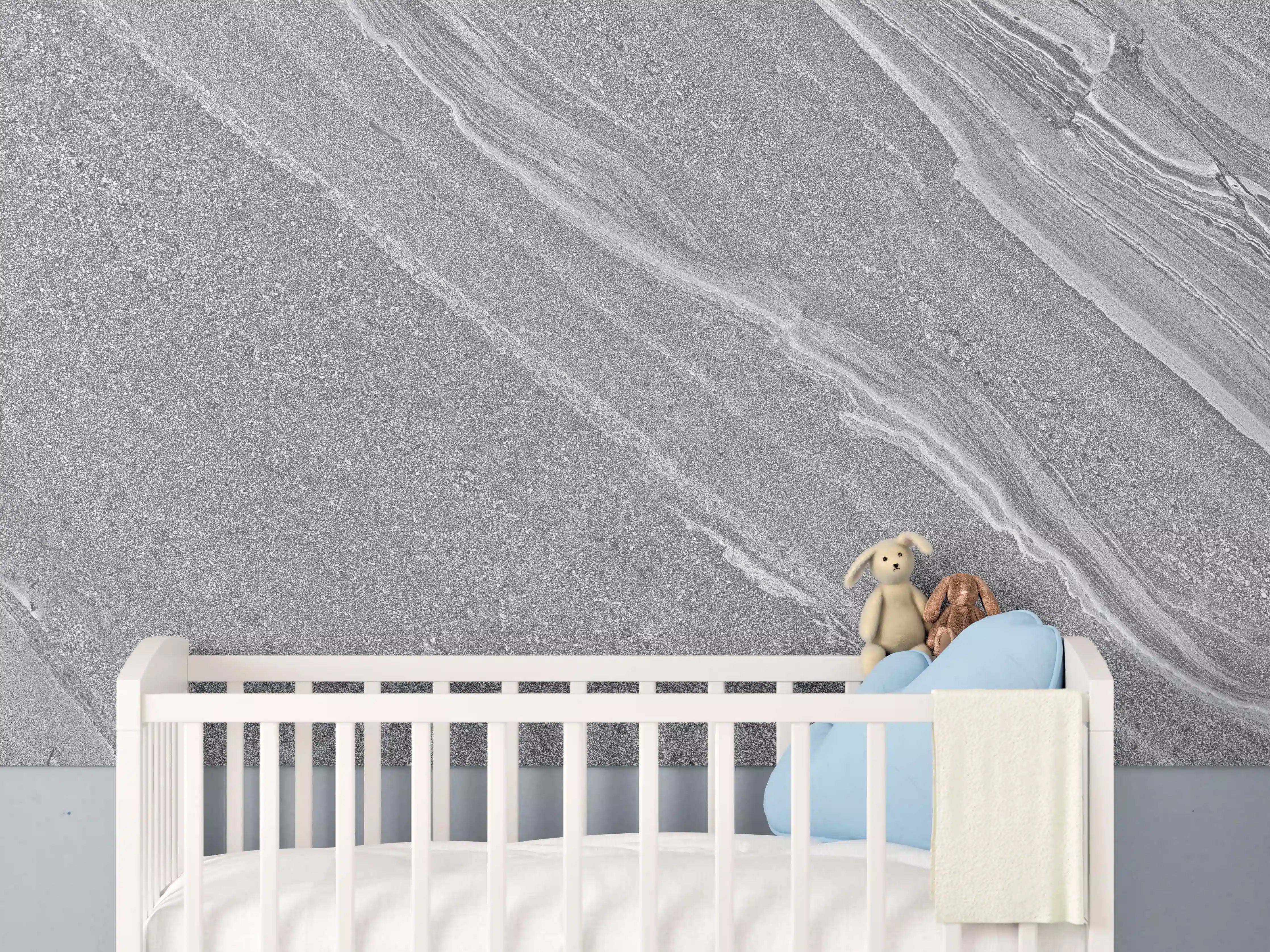 Babyzimmer Wandgestaltung - Natürlicher gräulicher Marmor