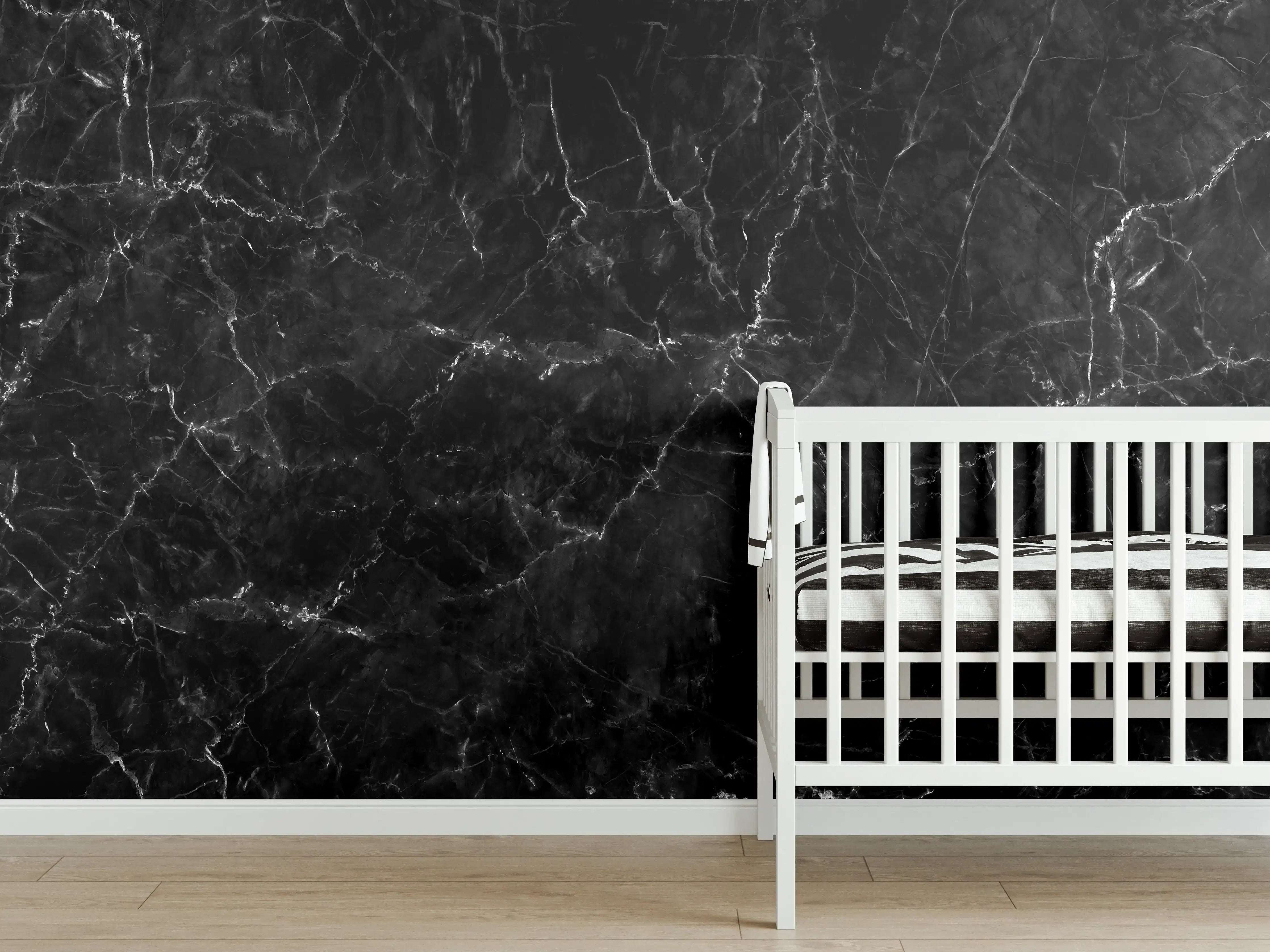 Babyzimmer Wandgestaltung - Natürlicher schwarzer Marmor