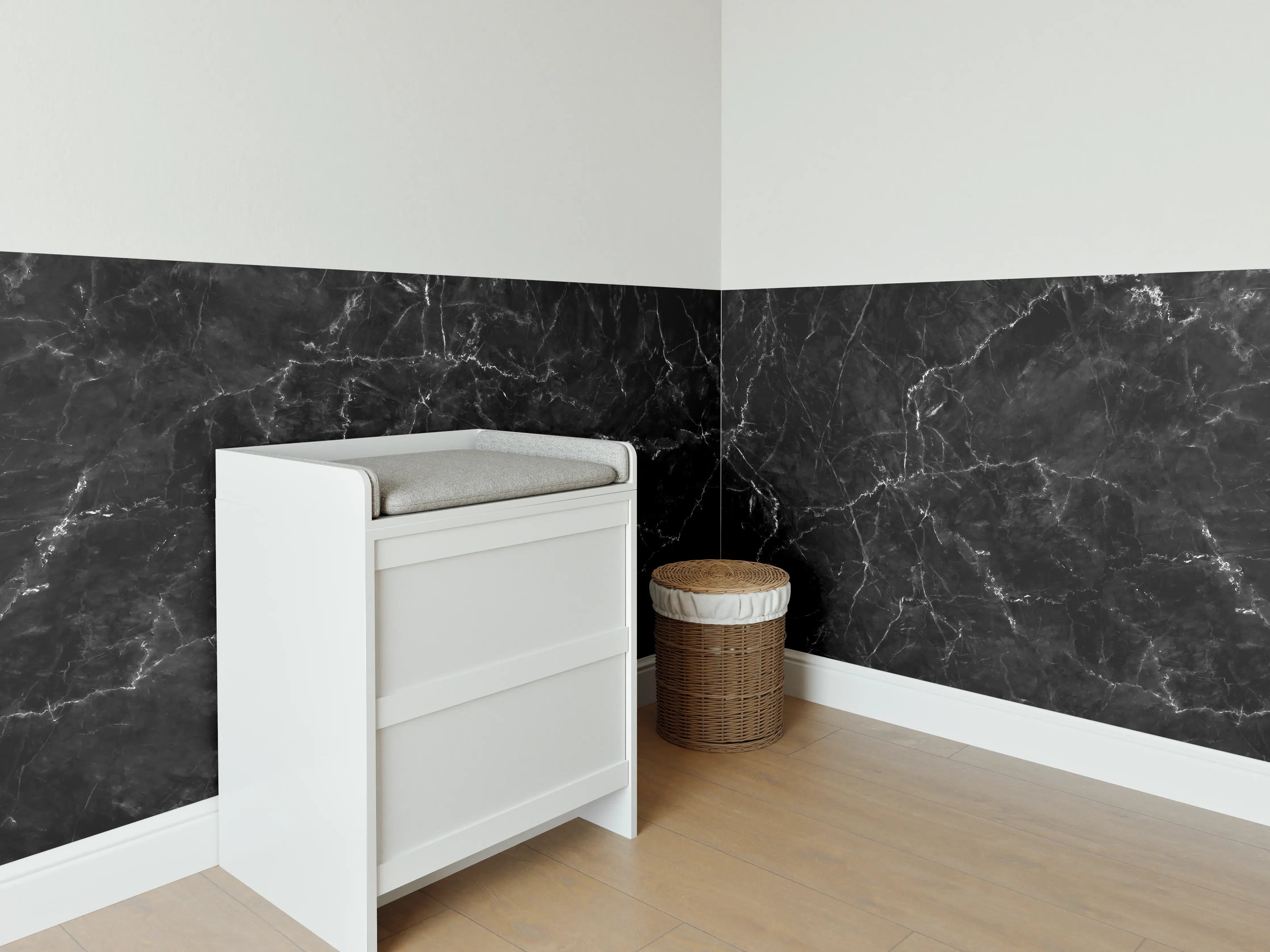 Babyzimmer Wandgestaltung - Natürlicher schwarzer Marmor