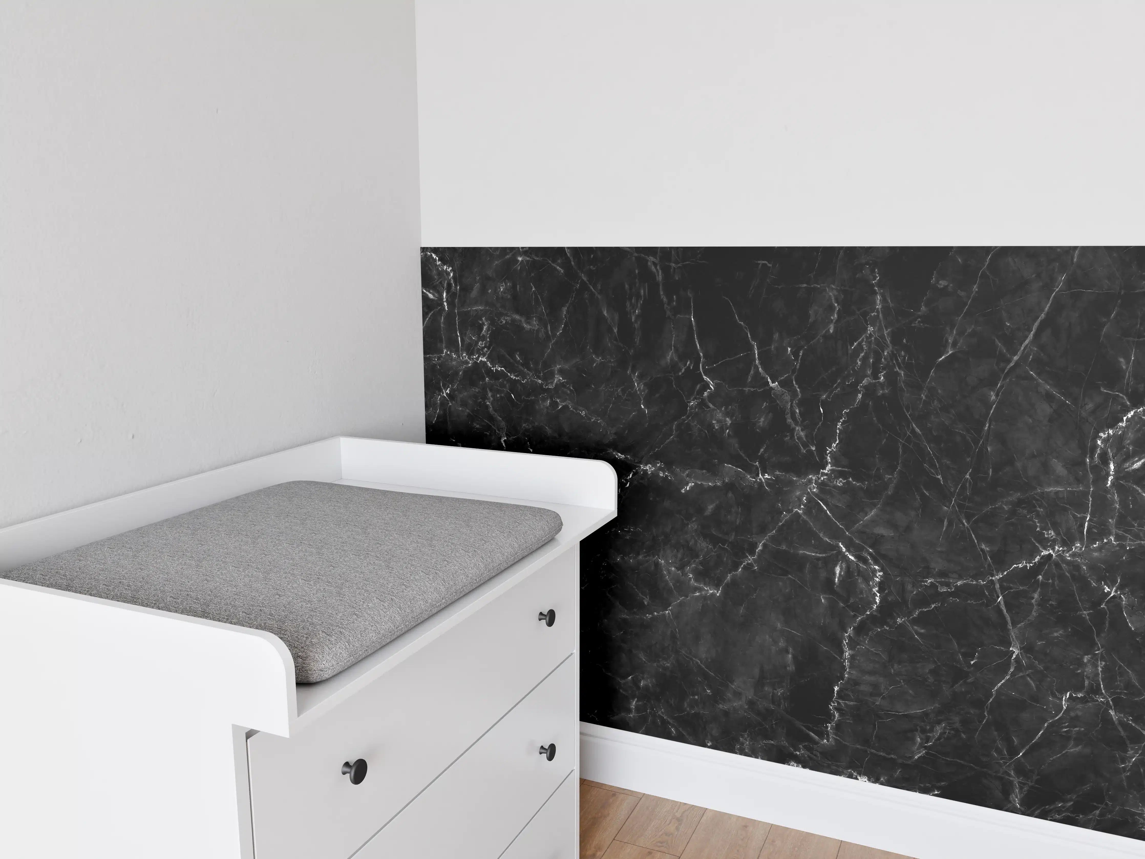 Babyzimmer Wandgestaltung - Natürlicher schwarzer Marmor