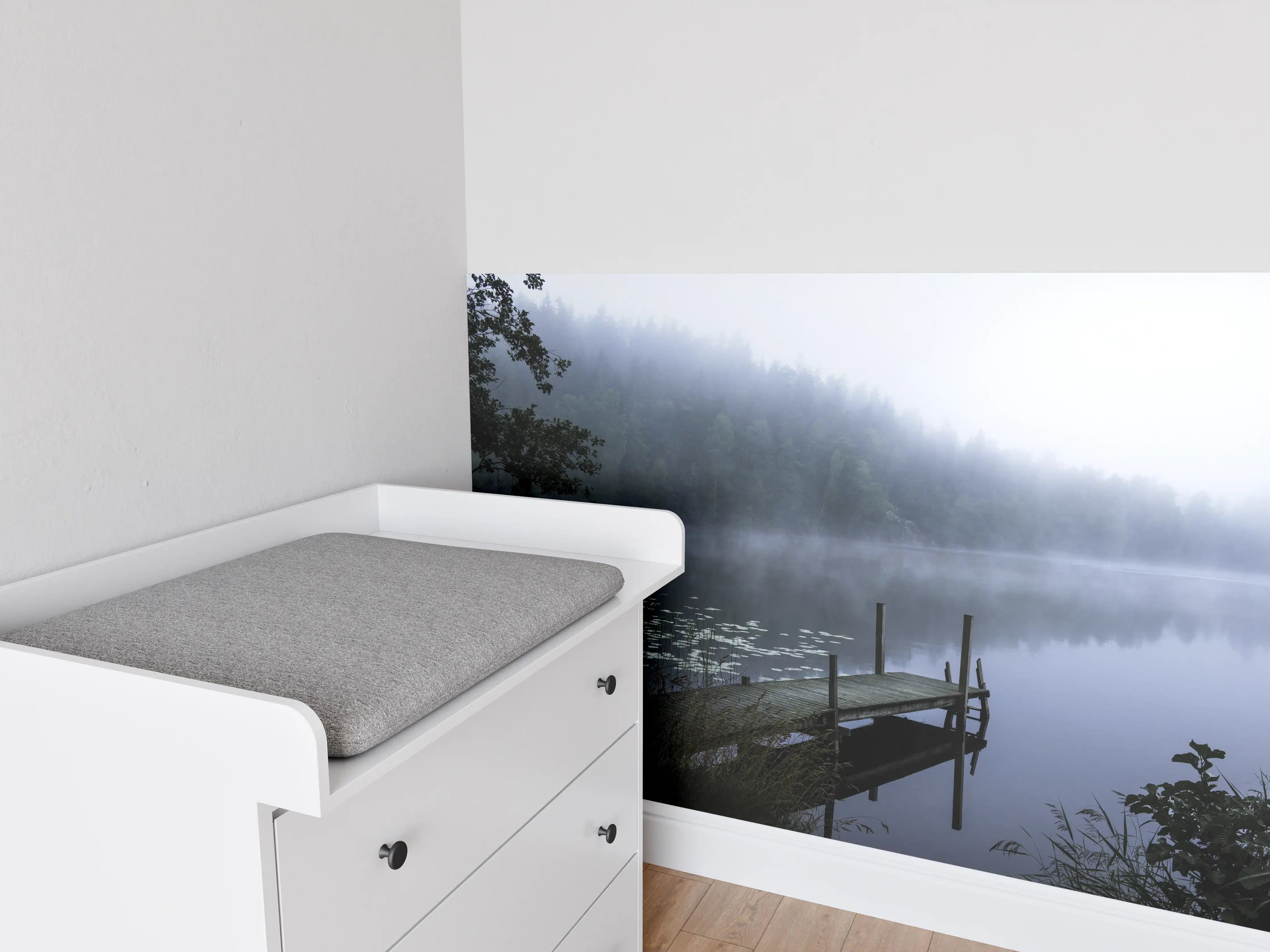 Babyzimmer Wandgestaltung - Nebliger Morgen