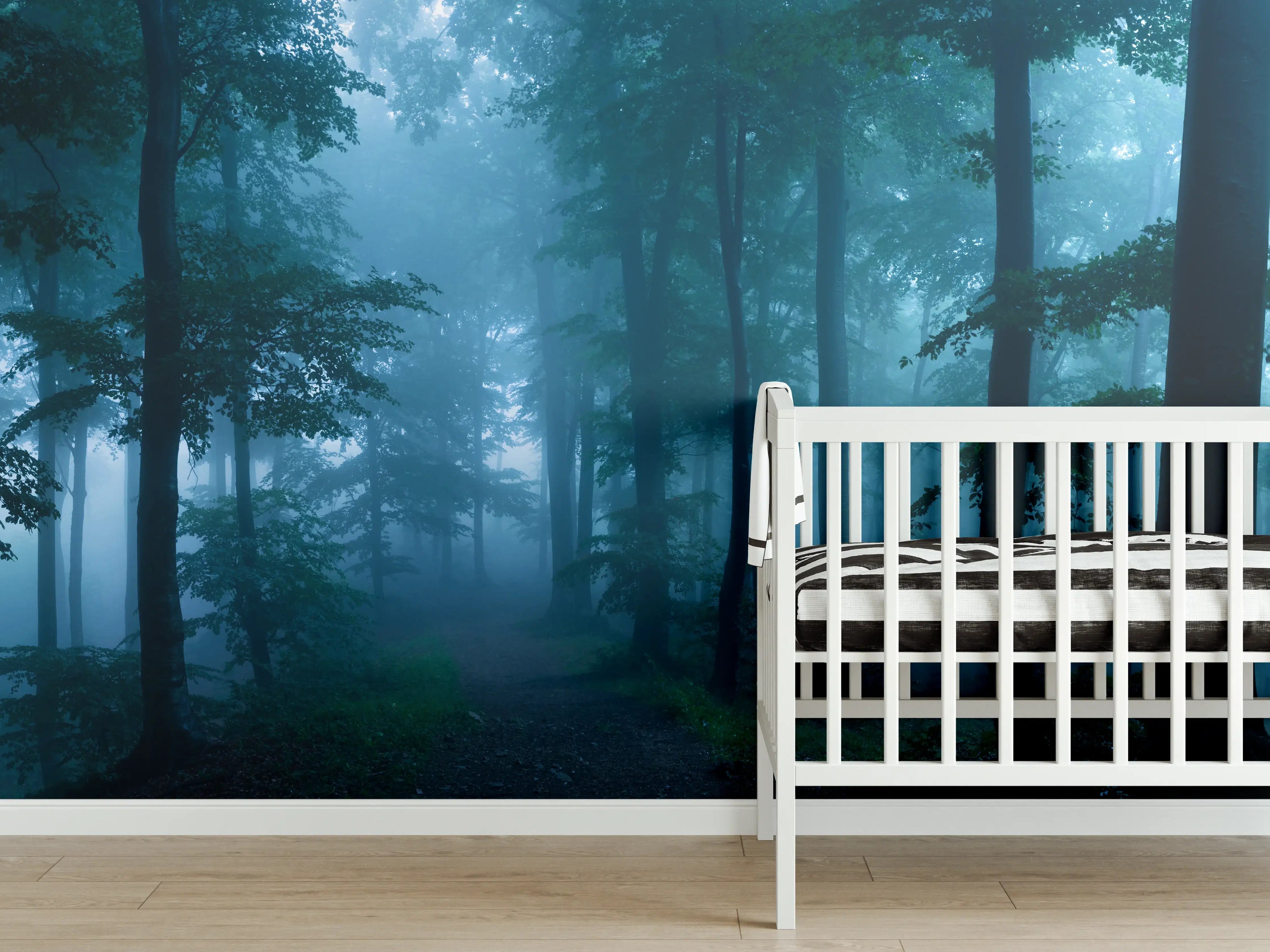 Babyzimmer Wandgestaltung - Nebliger Wald