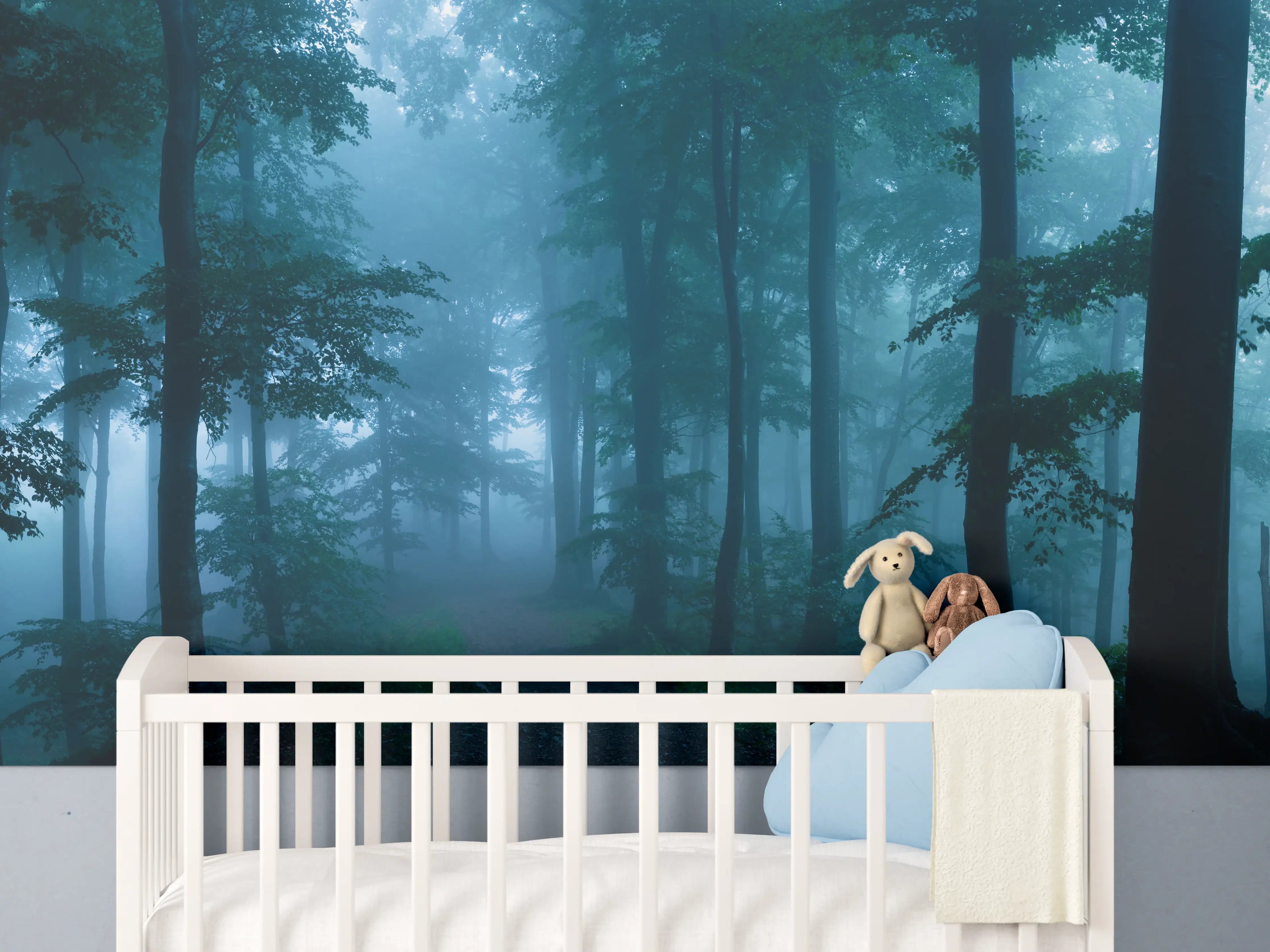 Babyzimmer Wandgestaltung - Nebliger Wald