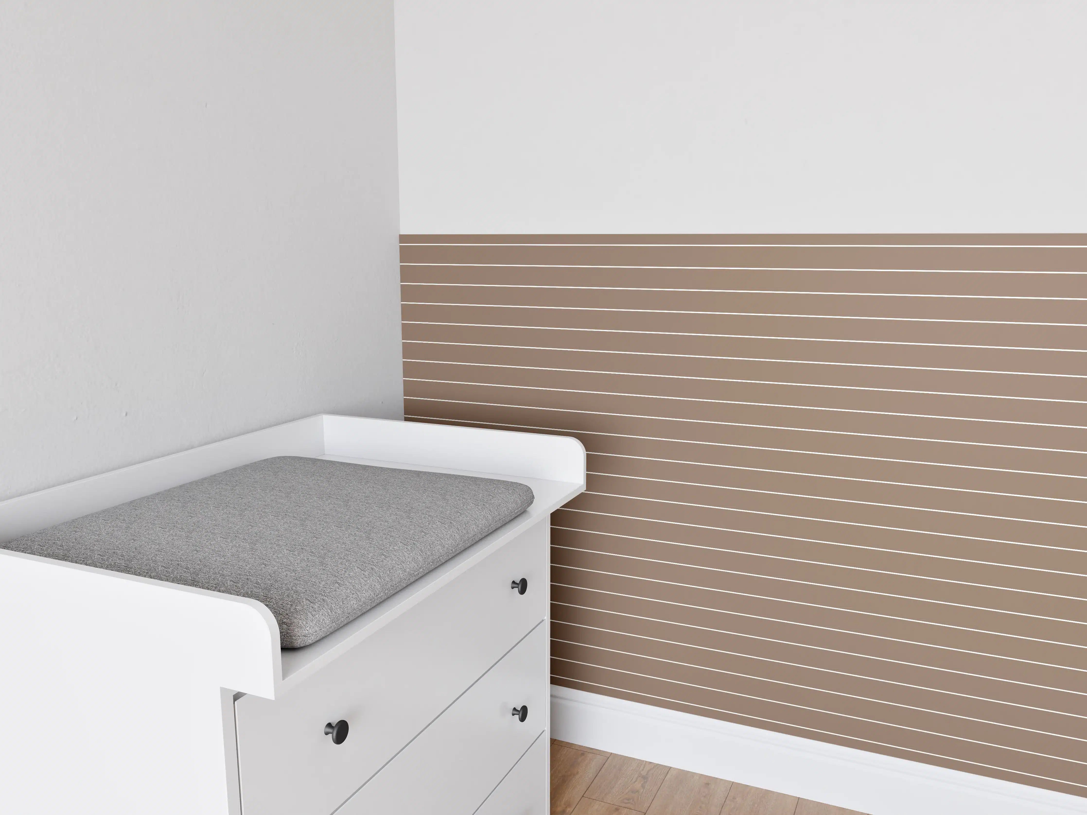 Babyzimmer Wandgestaltung - Neutrale Linien für modernes Ambiente