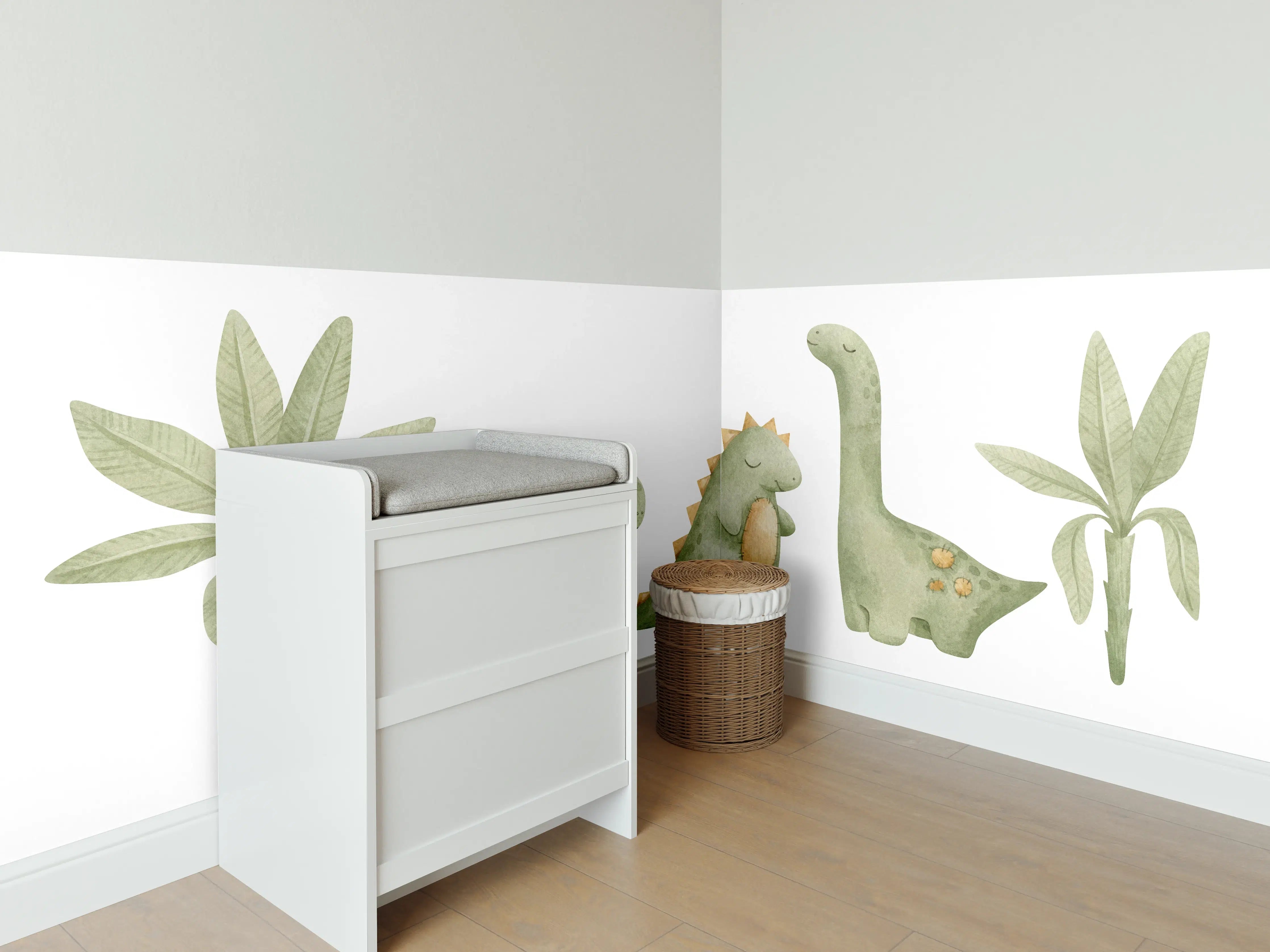 Babyzimmer Wandgestaltung - Niedliche Dinosaurier