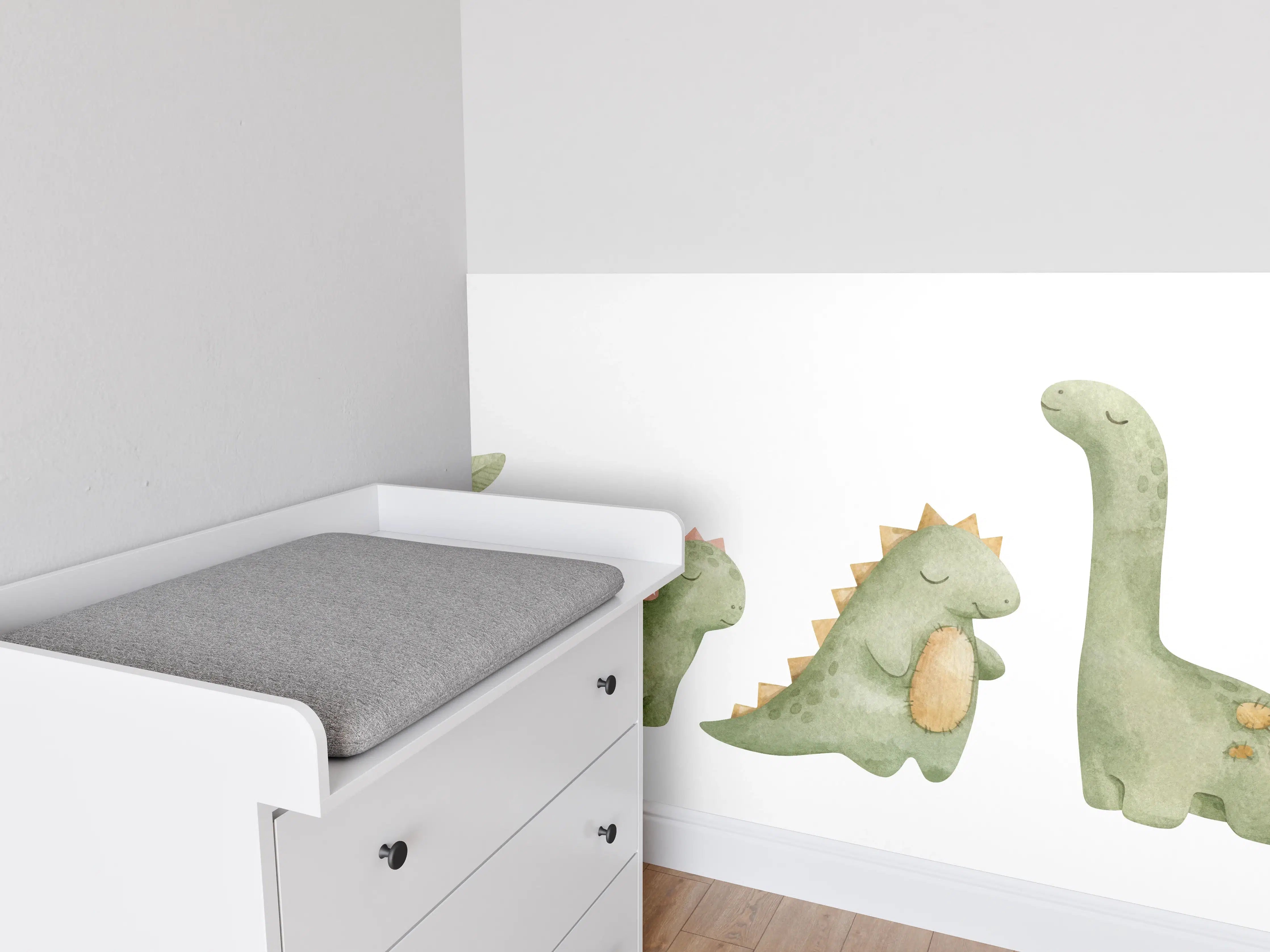 Babyzimmer Wandgestaltung - Niedliche Dinosaurier
