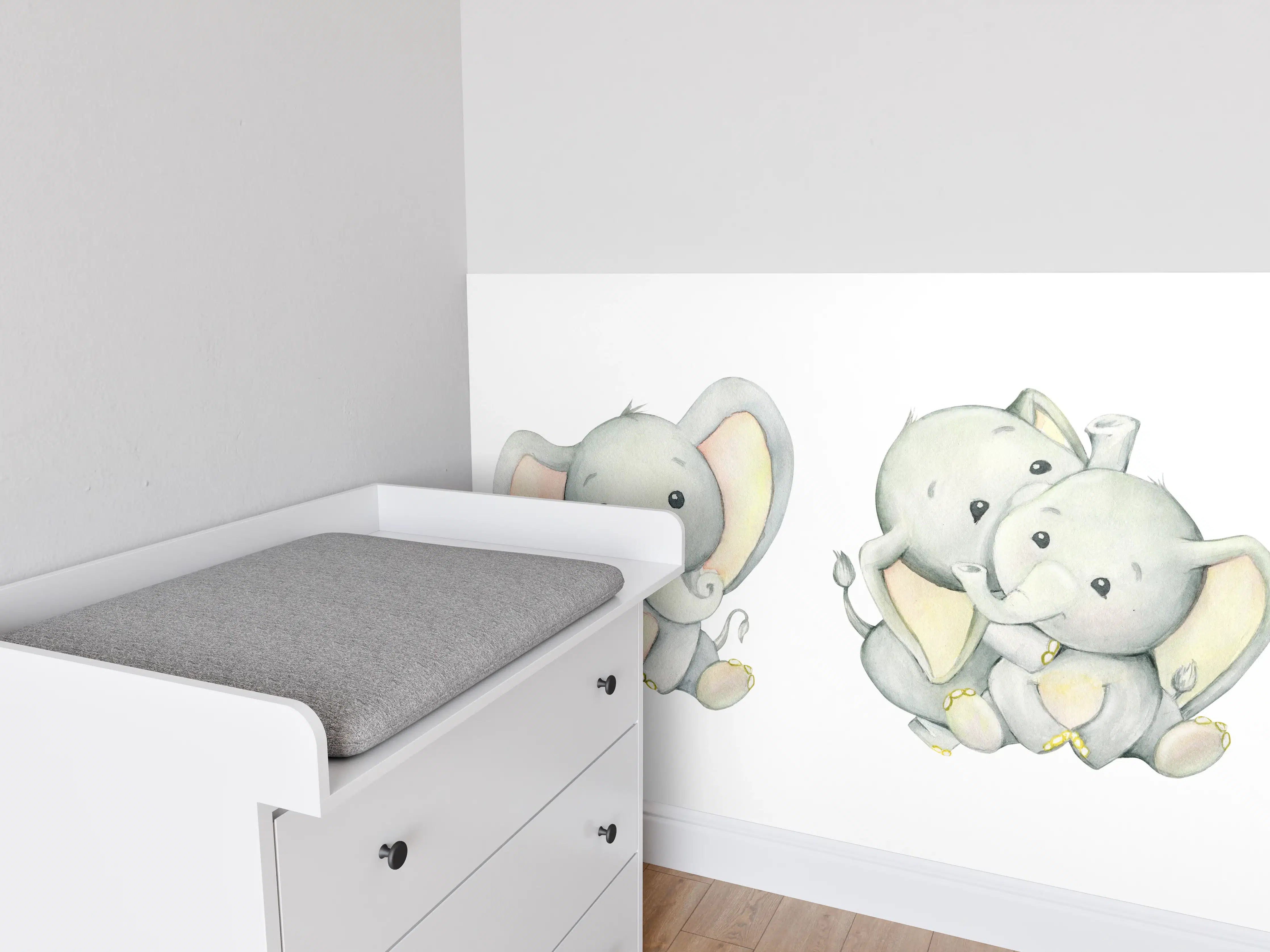 Babyzimmer Wandgestaltung - Niedliche Elefanten