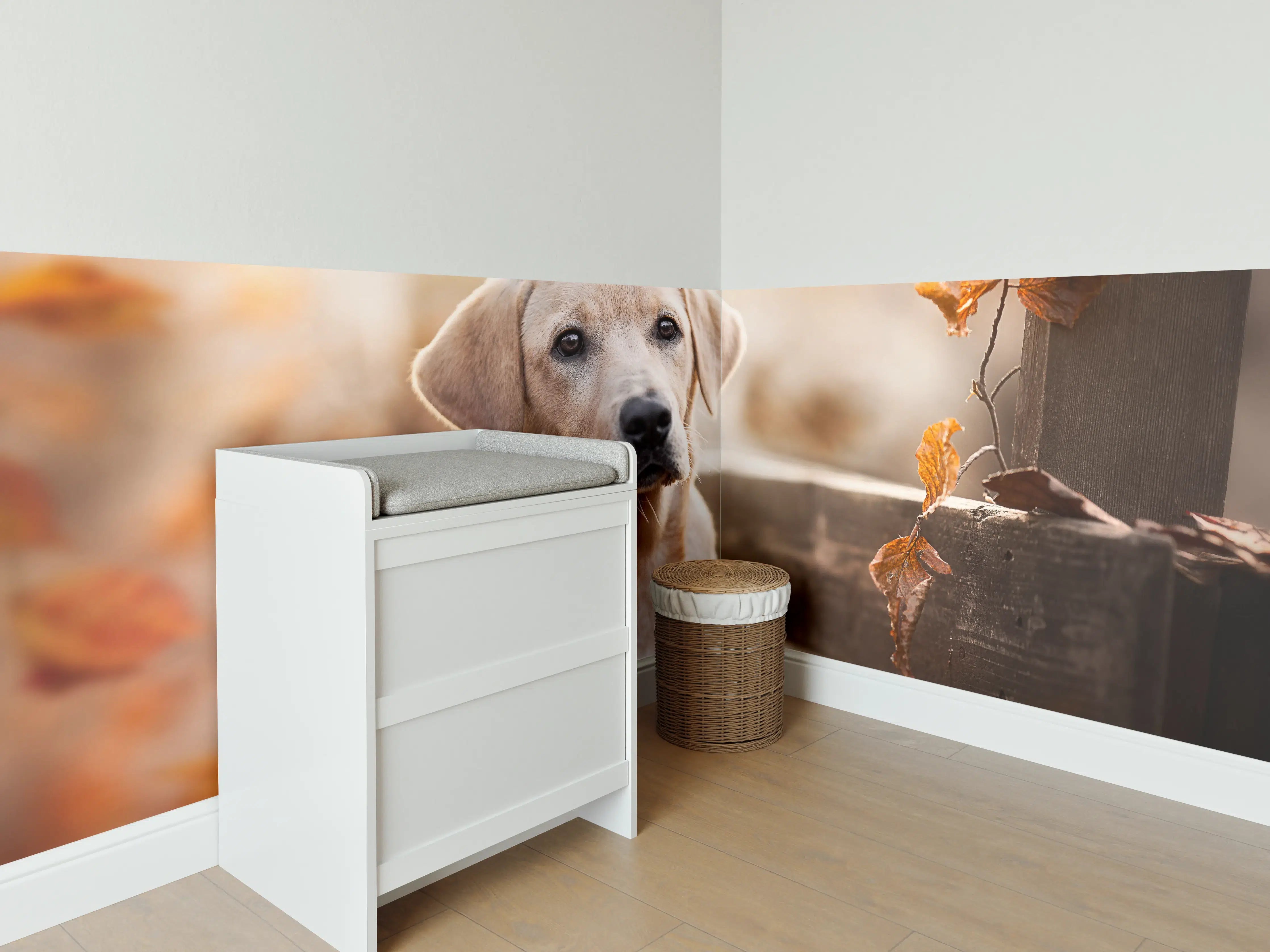 Babyzimmer Wandgestaltung - Niedlicher Labrador Welpe