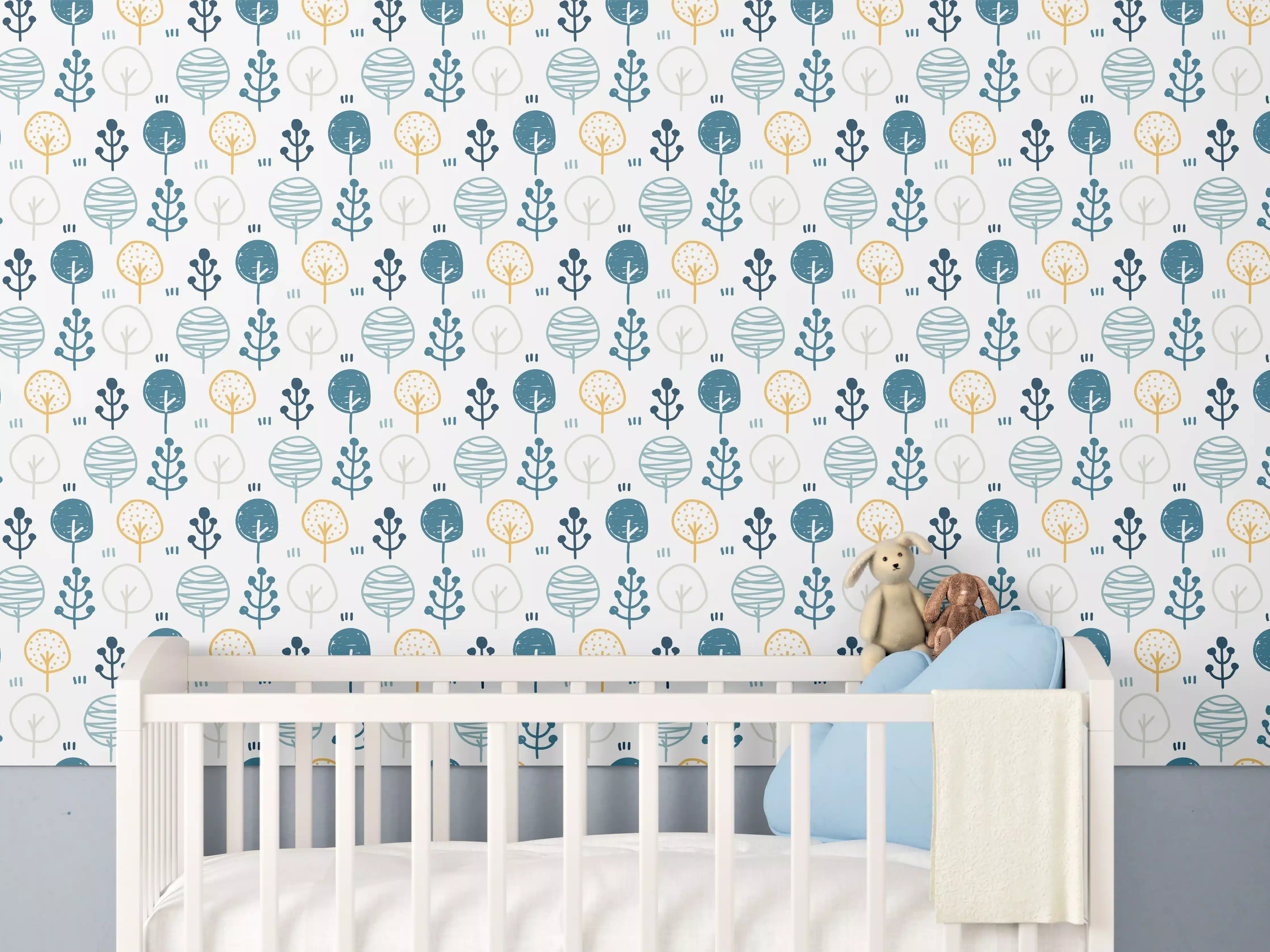 Babyzimmer Wandgestaltung - Nordic Abstract Colorful Pattern