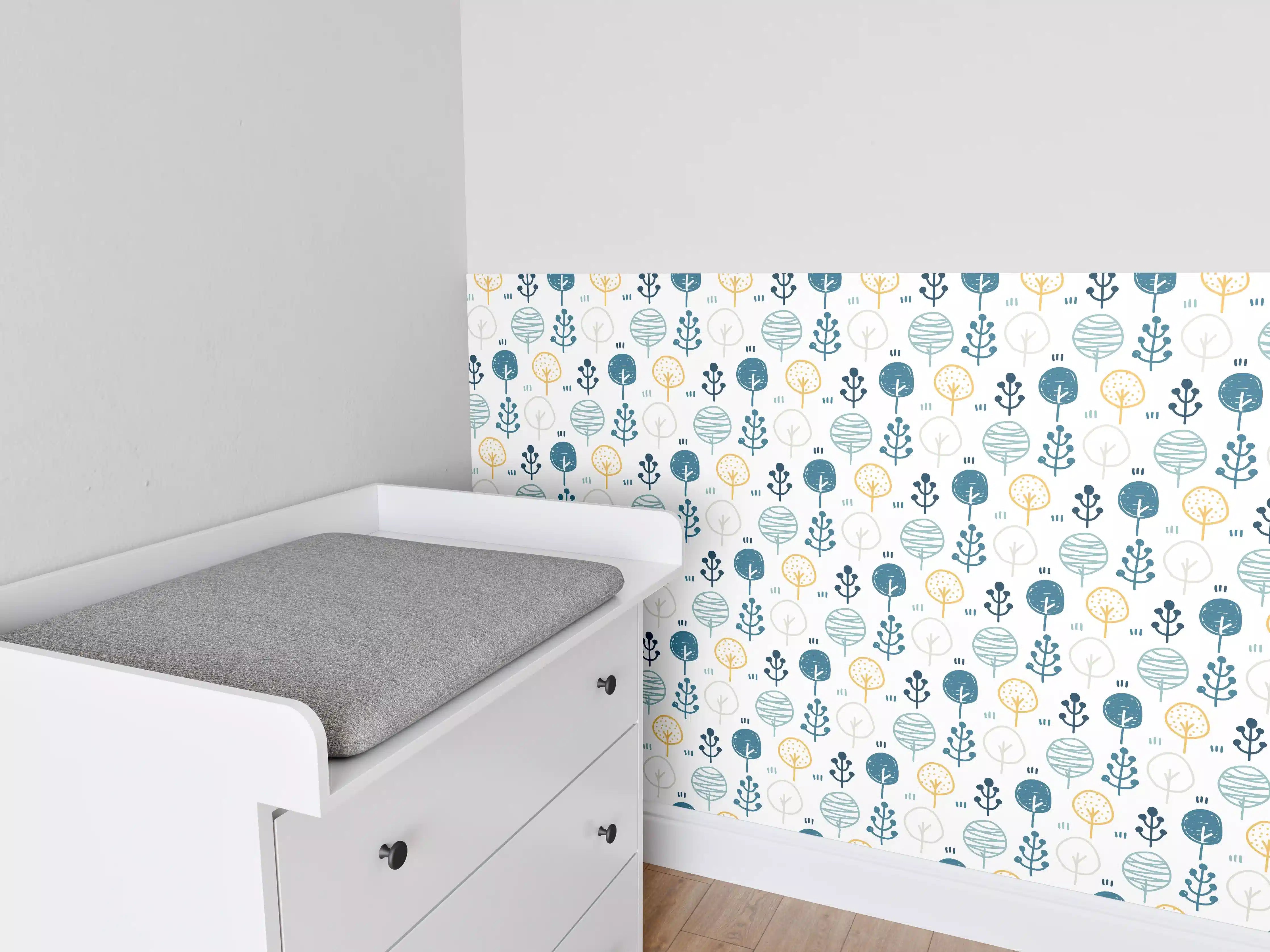 Babyzimmer Wandgestaltung - Nordic Abstract Colorful Pattern