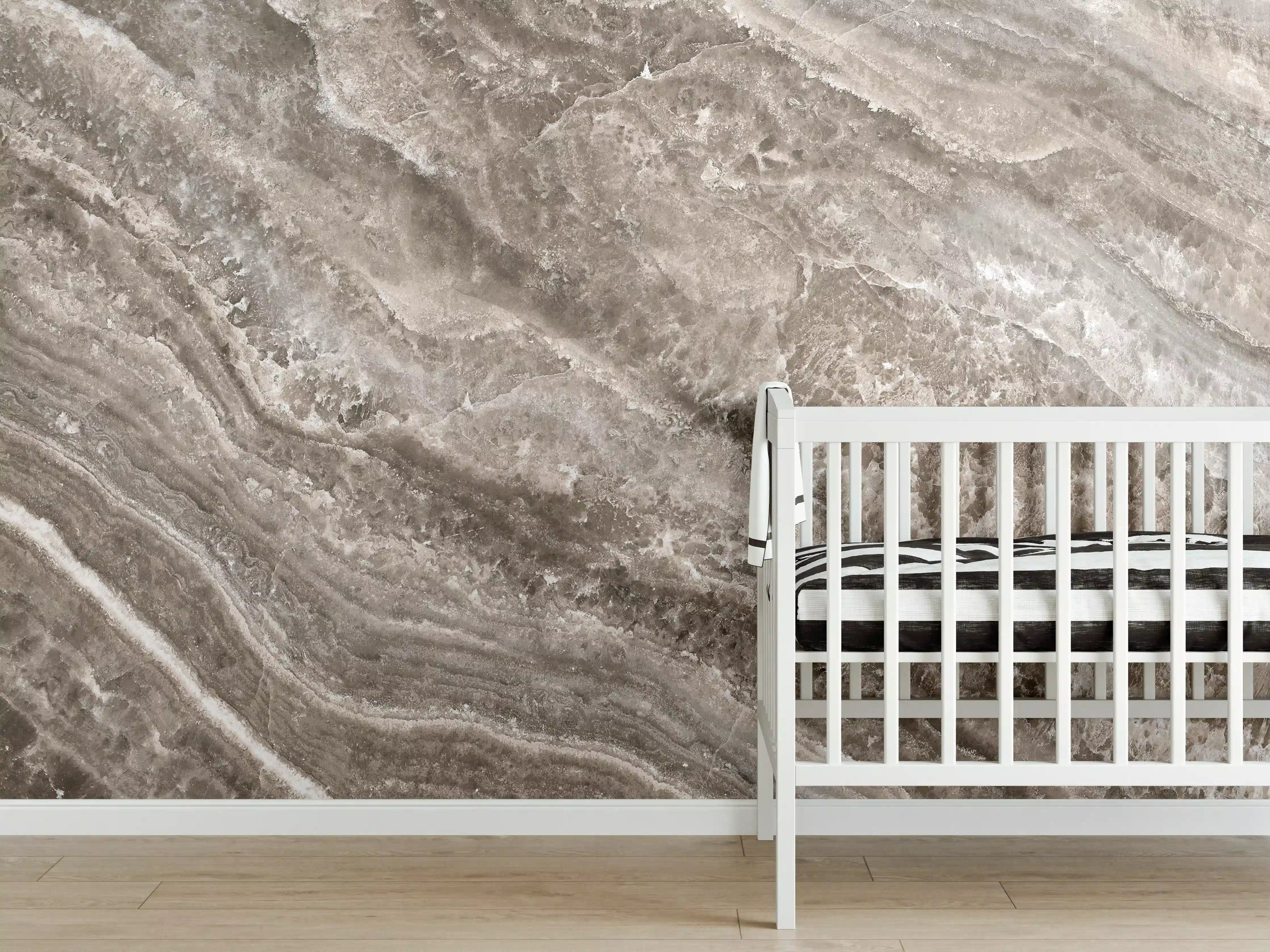 Babyzimmer Wandgestaltung - Onyx Marmortextur