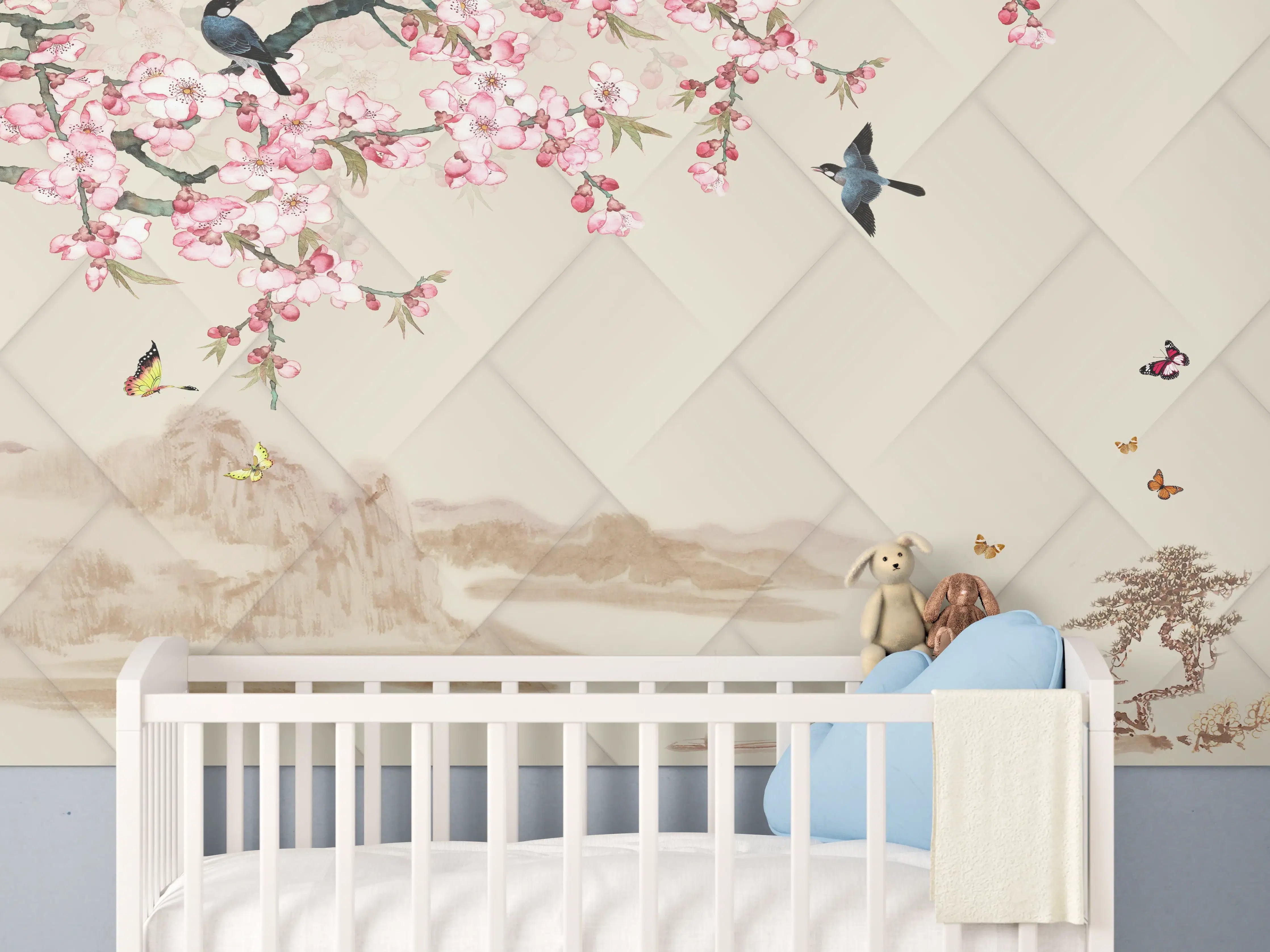 Babyzimmer Wandgestaltung - Orientalisches Motiv - Frühling