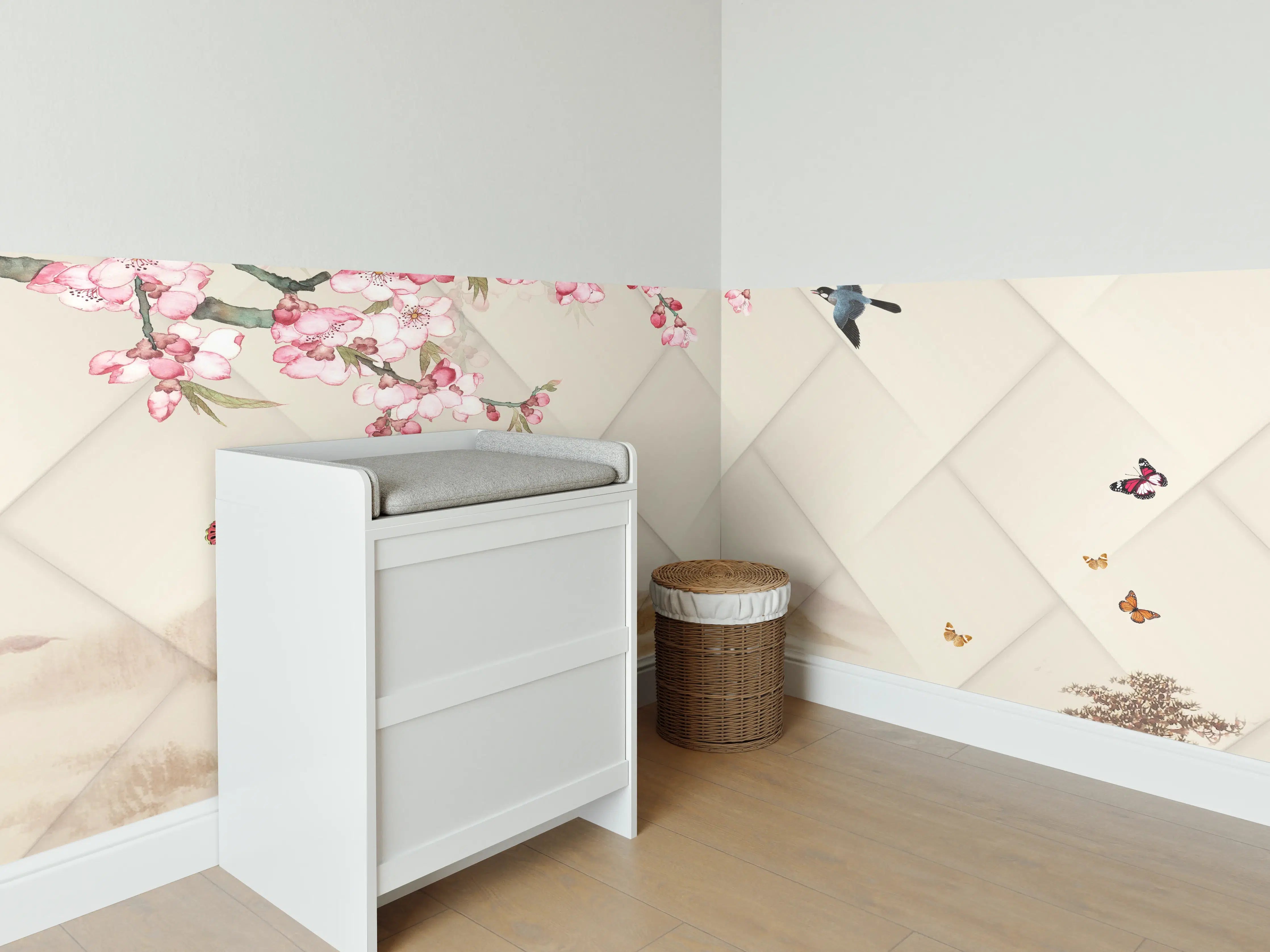 Babyzimmer Wandgestaltung - Orientalisches Motiv - Frühling