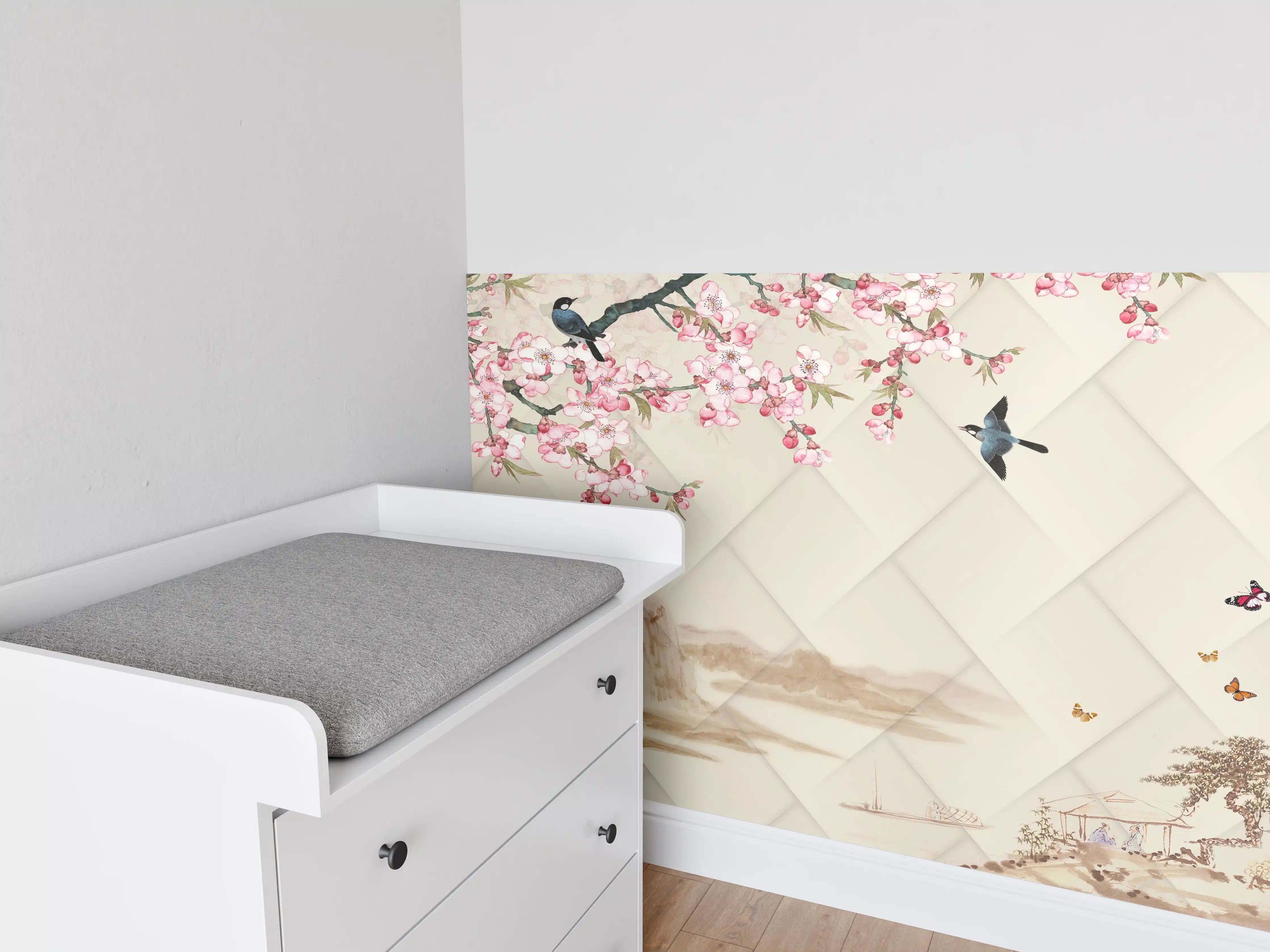 Babyzimmer Wandgestaltung - Orientalisches Motiv - Frühling