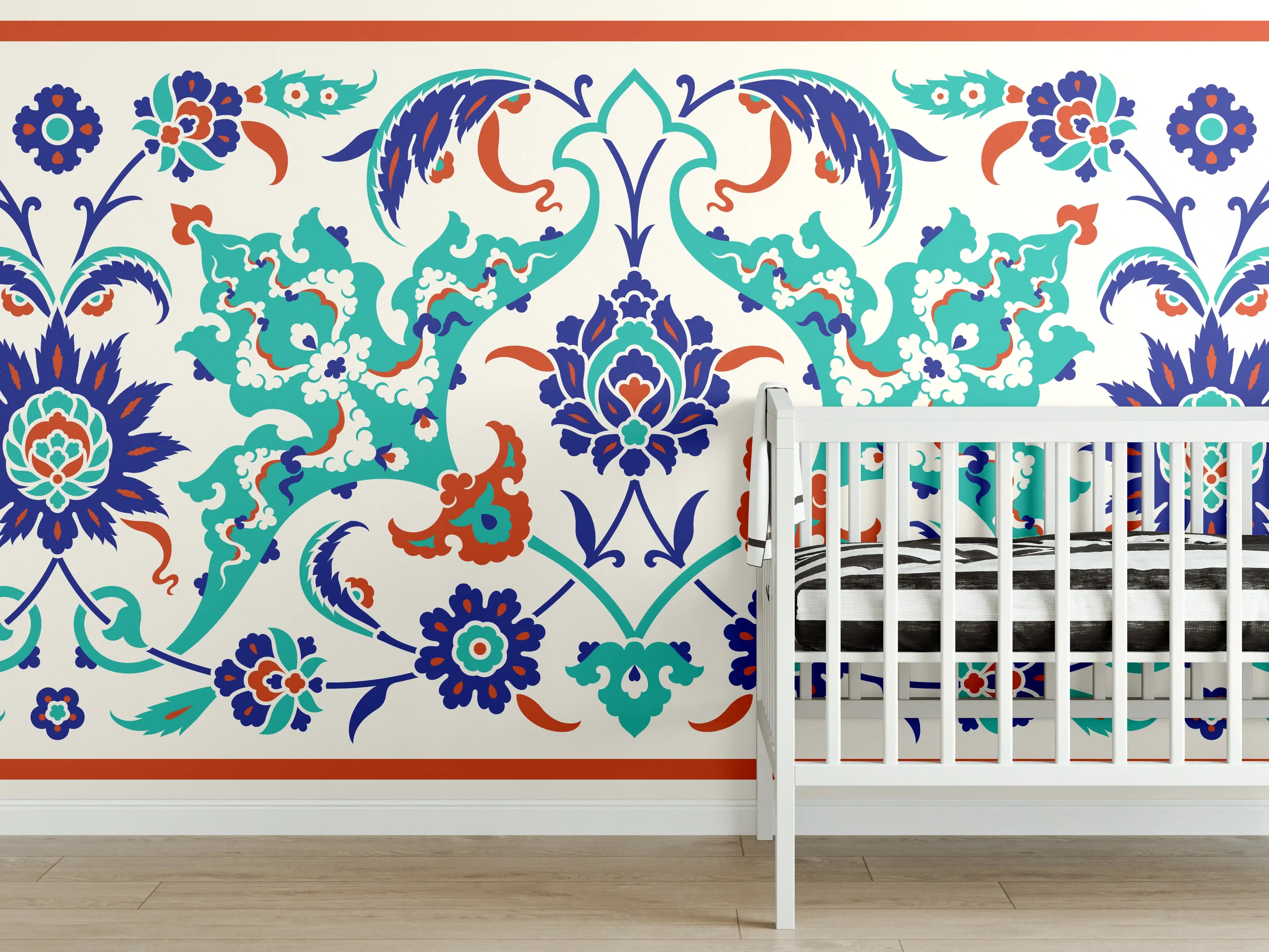 Babyzimmer Wandgestaltung - Ornamentales Fliesen-Muster