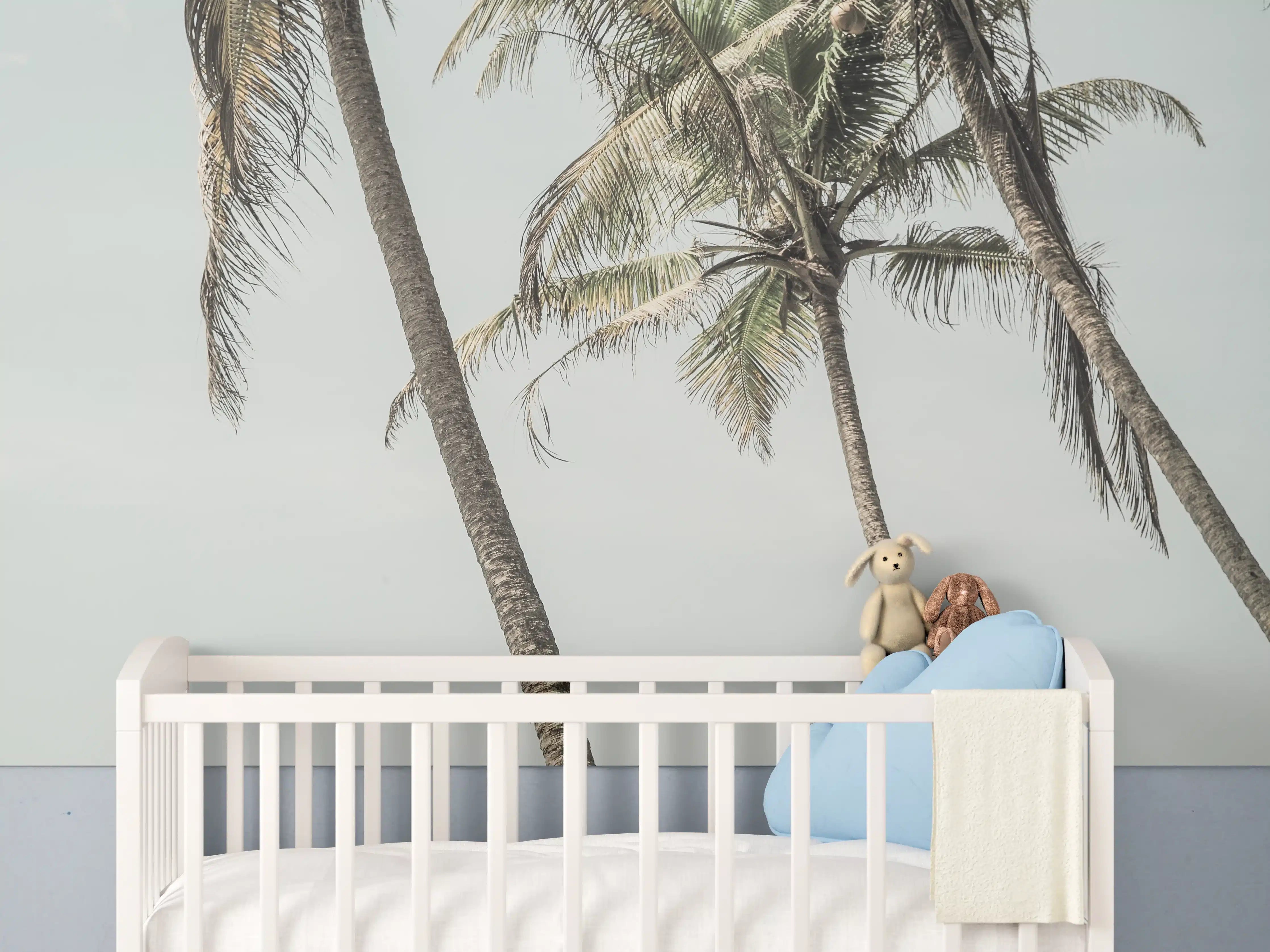 Babyzimmer Wandgestaltung - Palmen am Meer