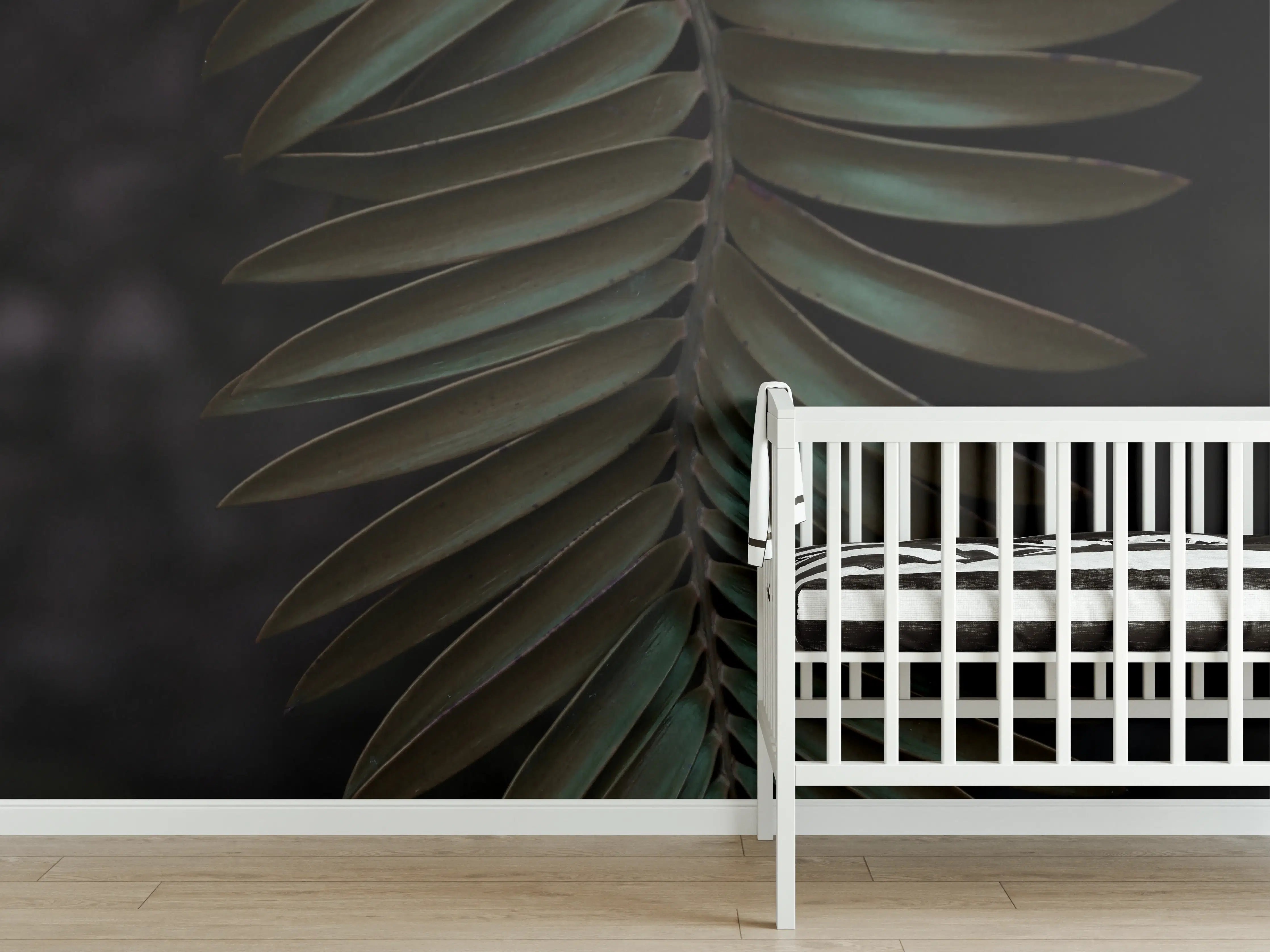 Babyzimmer Wandgestaltung - Palmenblätter