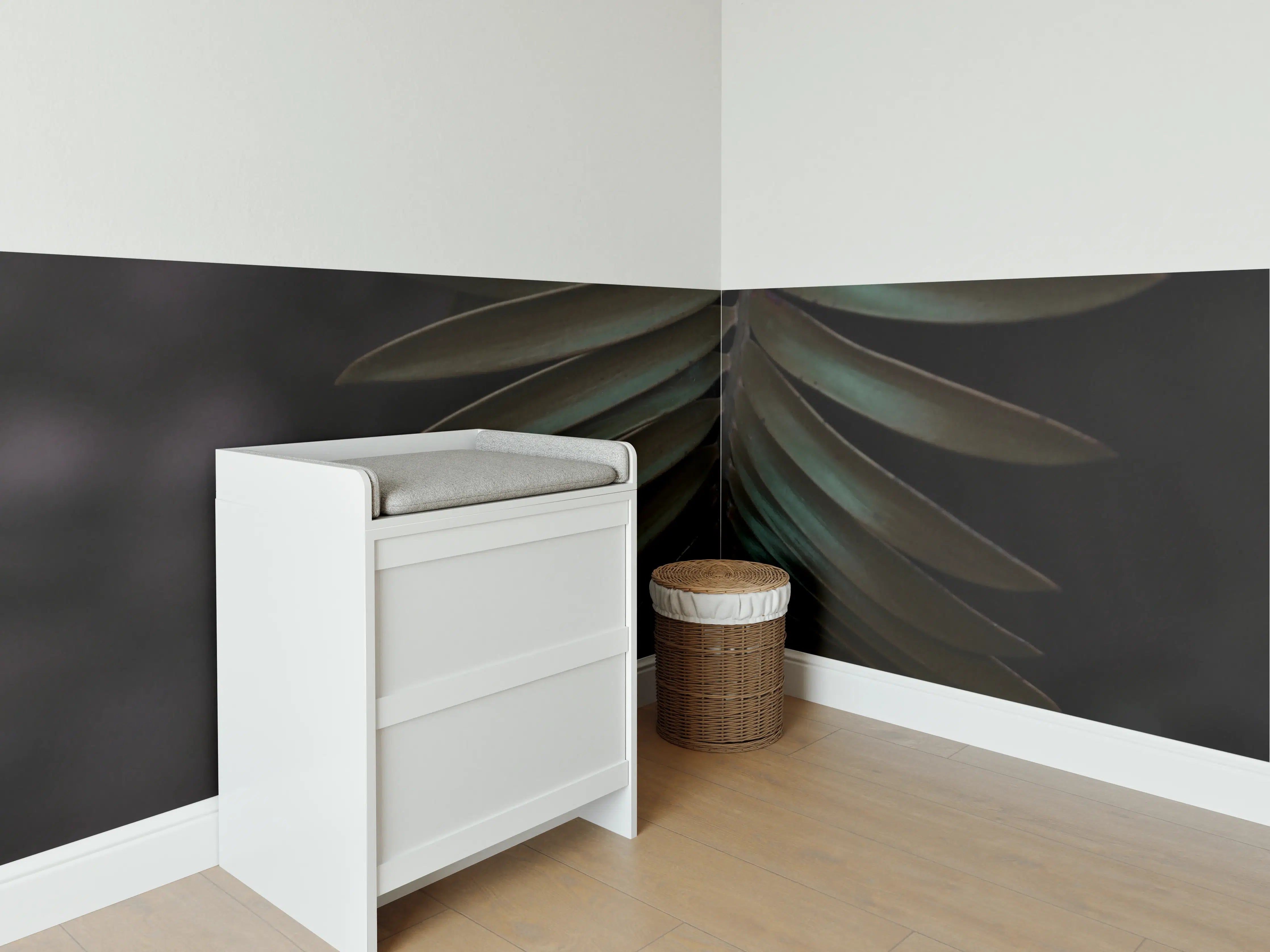 Babyzimmer Wandgestaltung - Palmenblätter