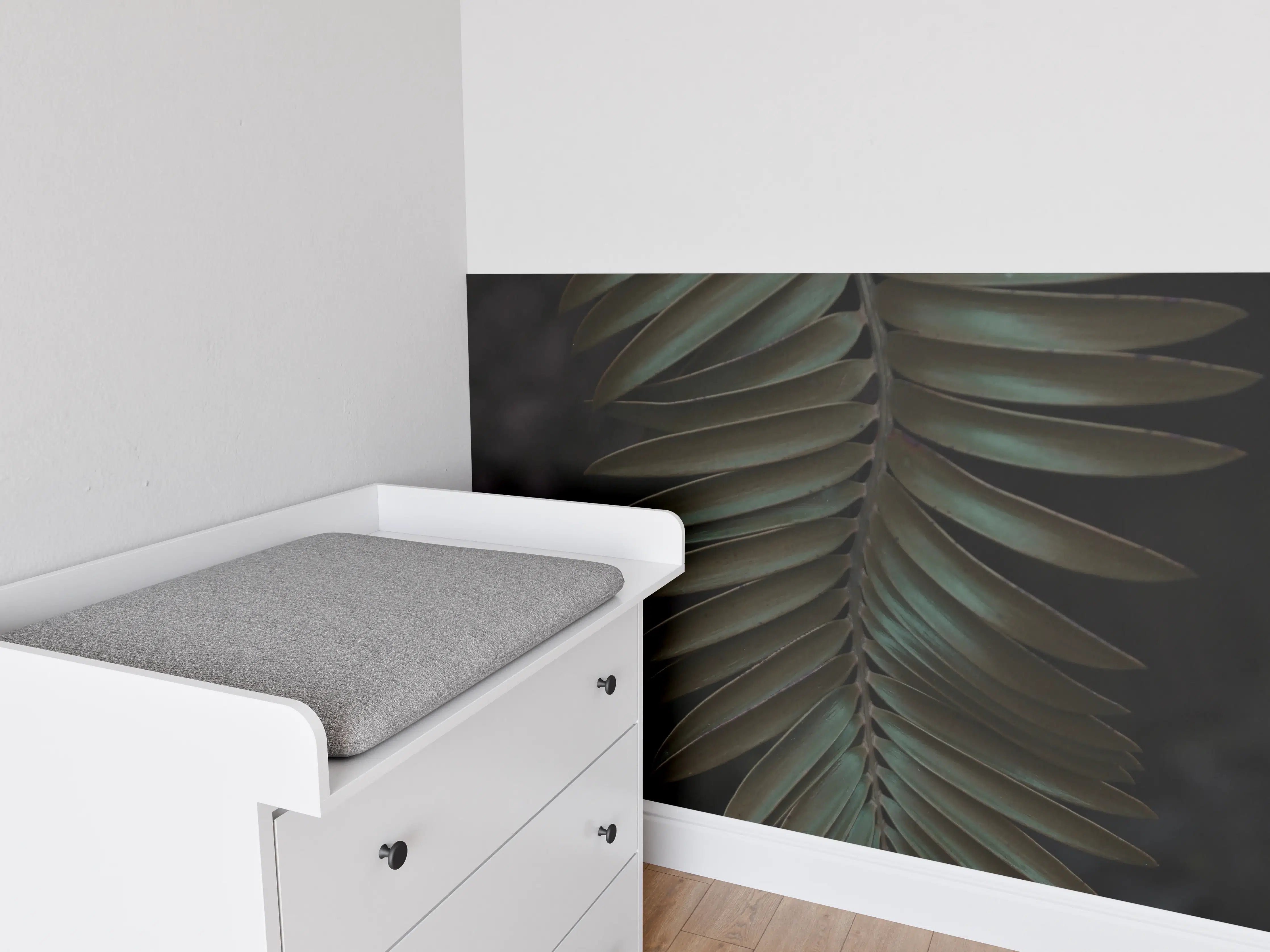 Babyzimmer Wandgestaltung - Palmenblätter