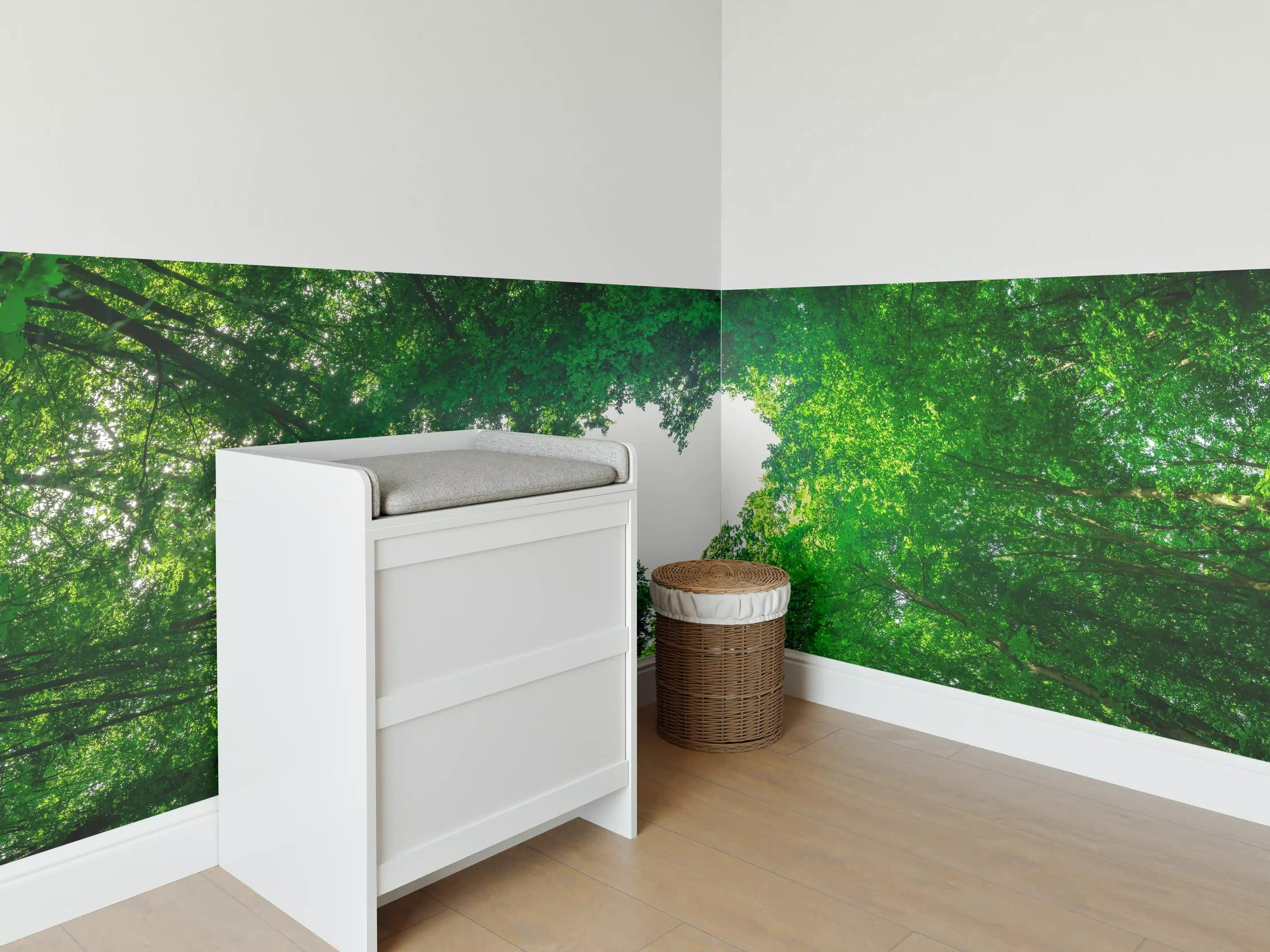 Babyzimmer Wandgestaltung - Panorama - Baumkronen formen ein Herz