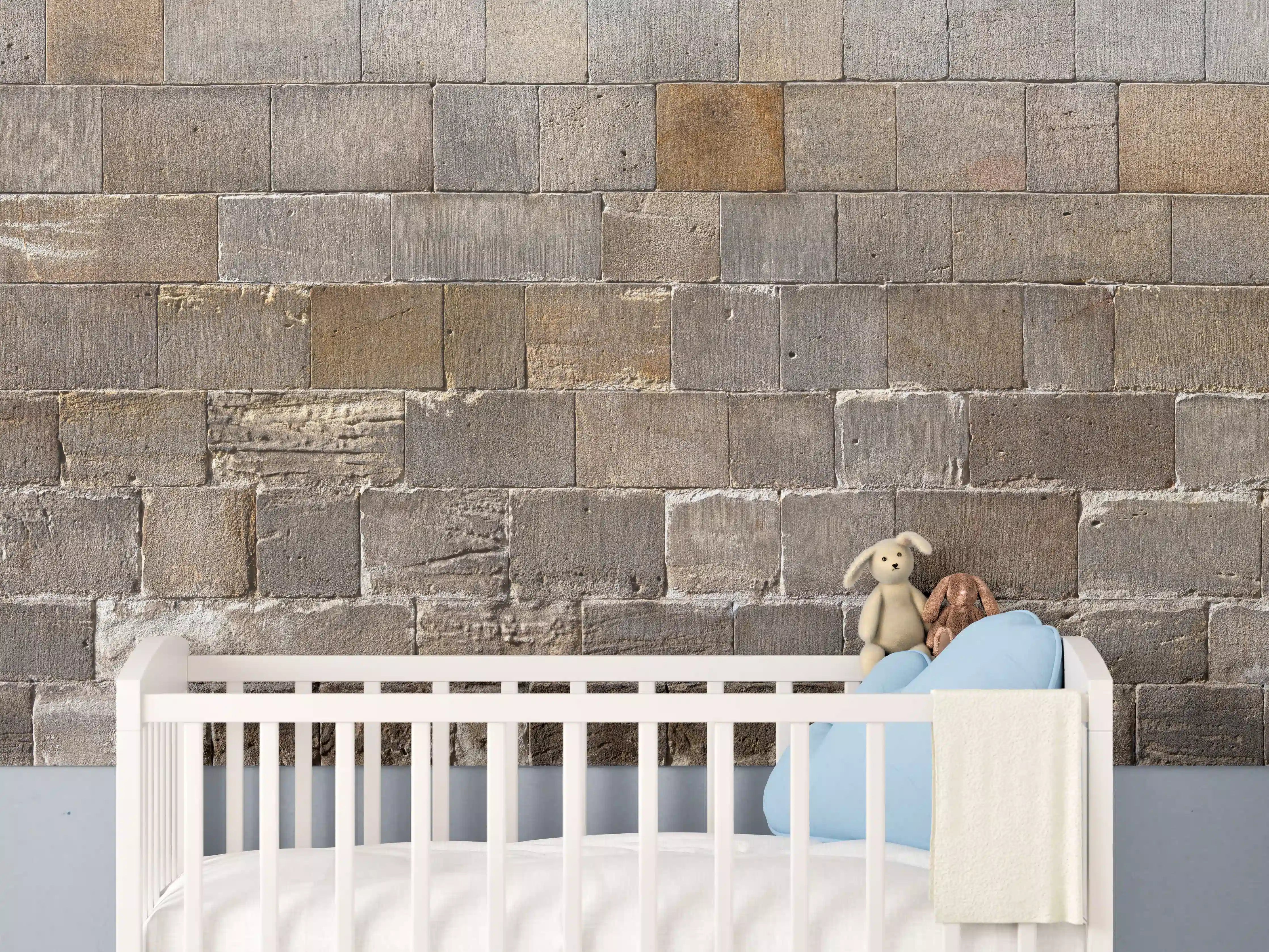 Babyzimmer Wandgestaltung - Panorama Kirchenmauer