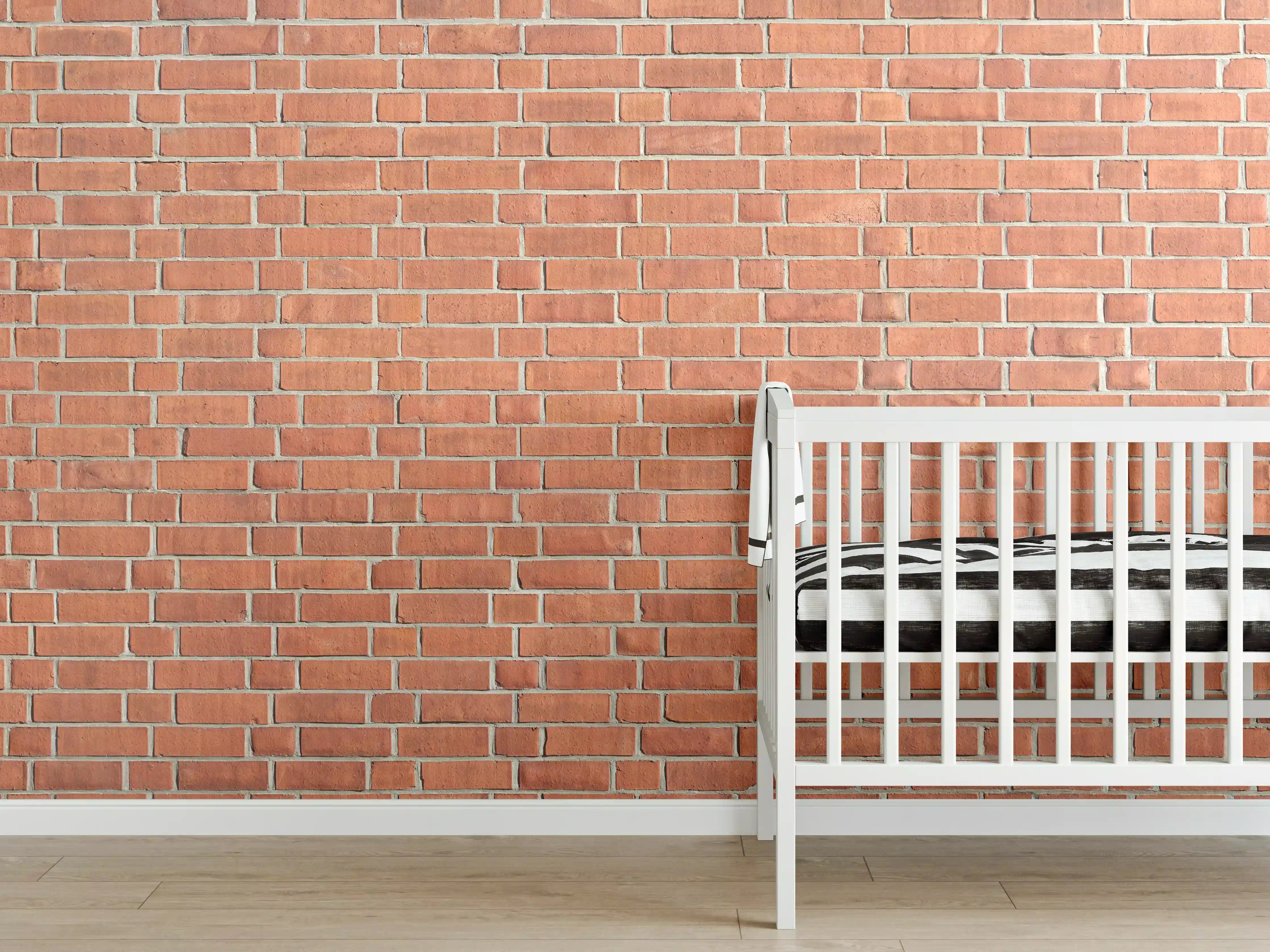 Babyzimmer Wandgestaltung - Panorama Rote Ziegelwand