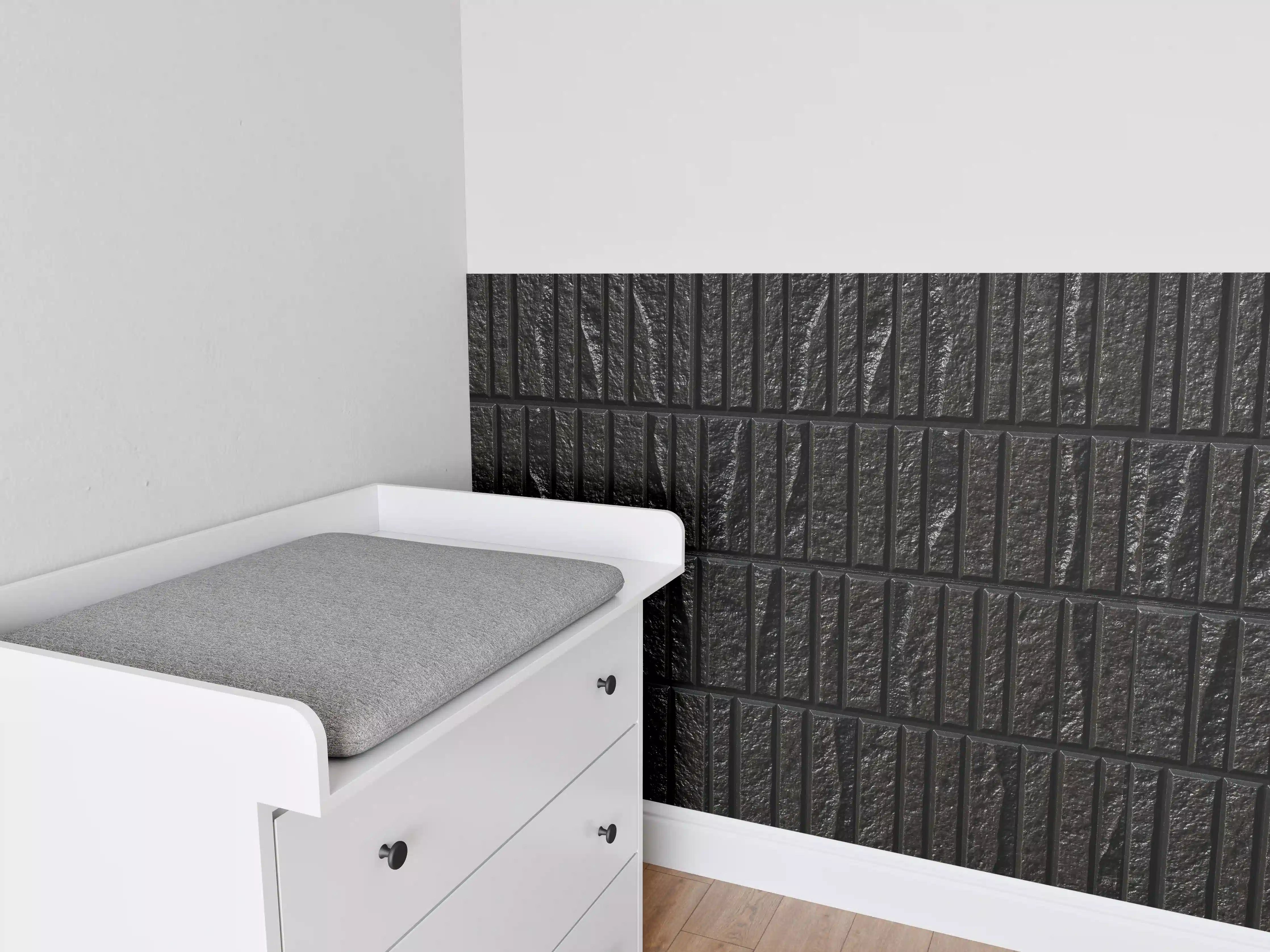 Babyzimmer Wandgestaltung - Panorama der modernen schwarzen Steinfliese