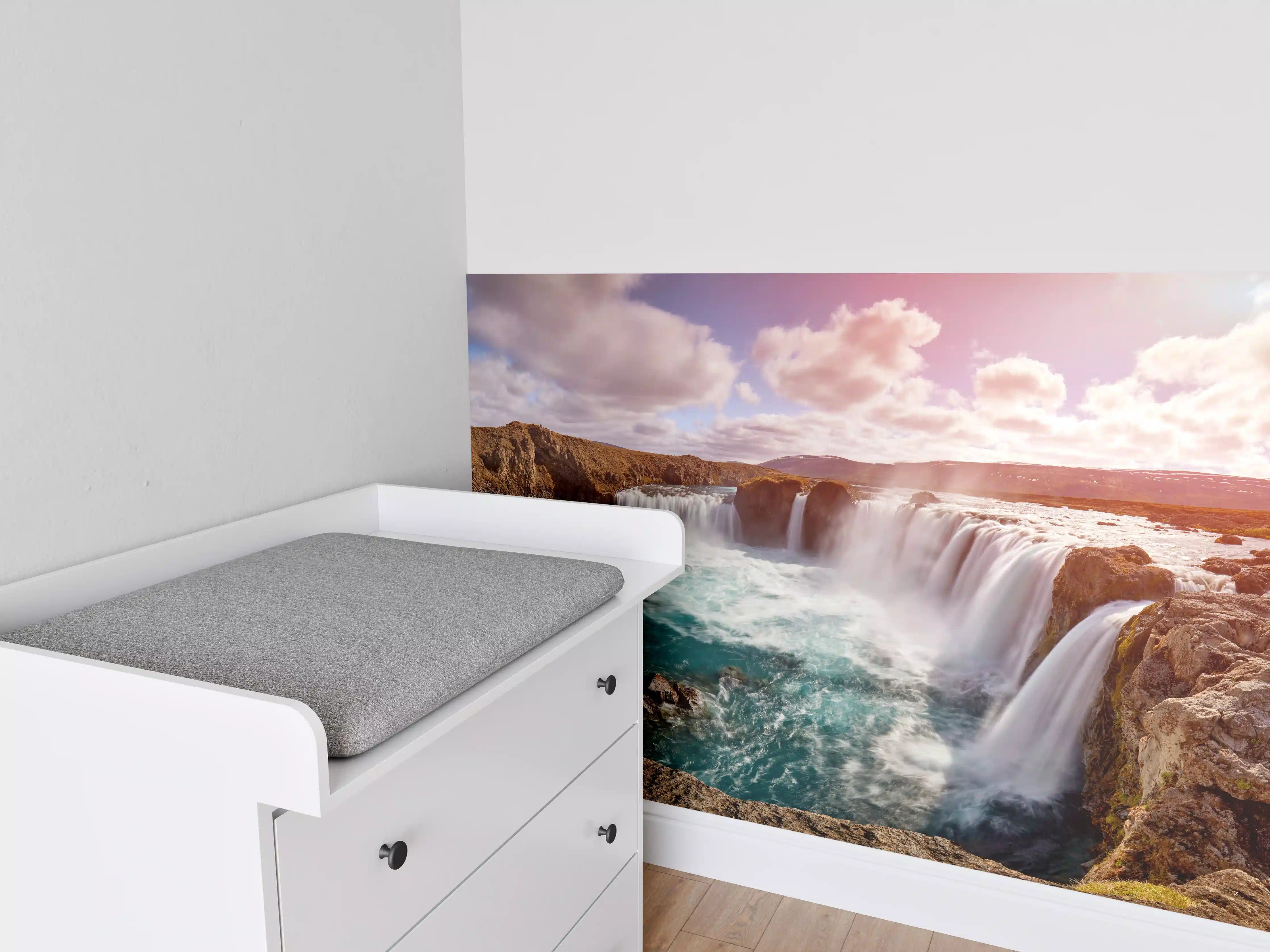 Babyzimmer Wandgestaltung - Panorama des Goldenen Rings von Island - Vintage