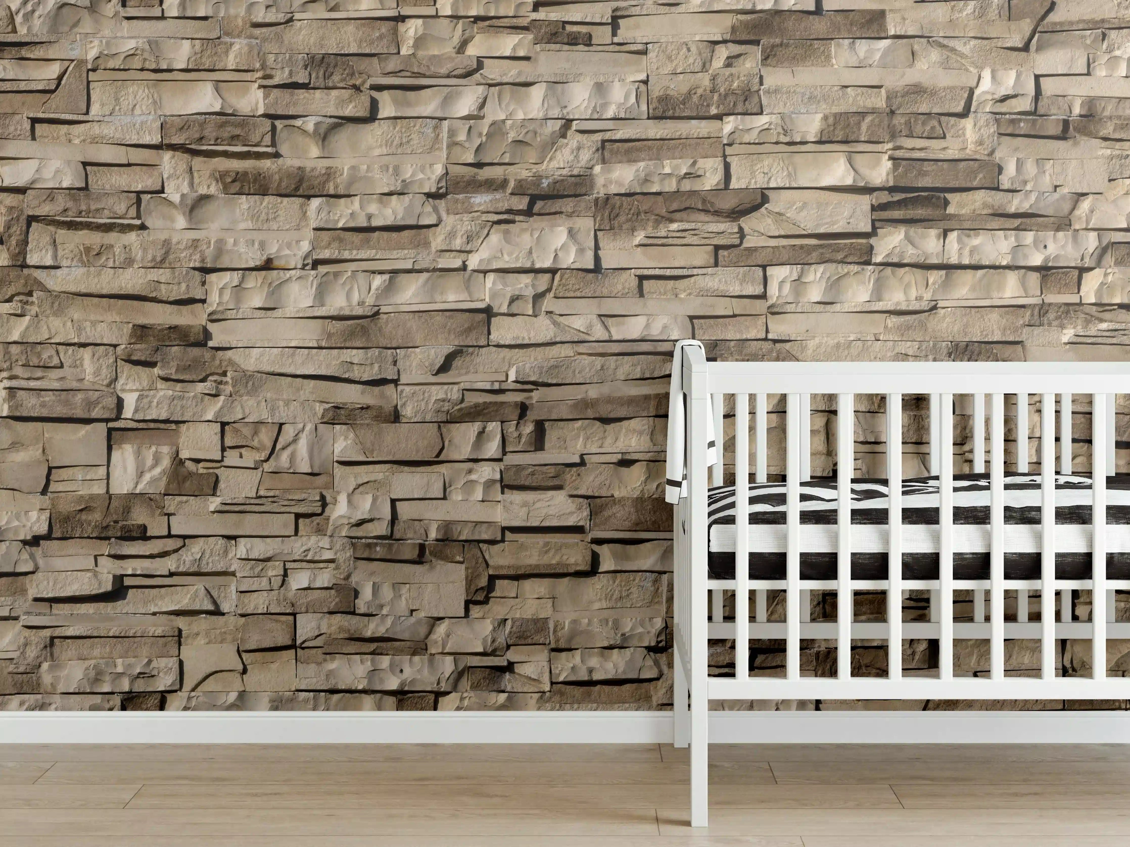 Babyzimmer Wandgestaltung - Panorama nahtlose Textur von Klinkerfliesen