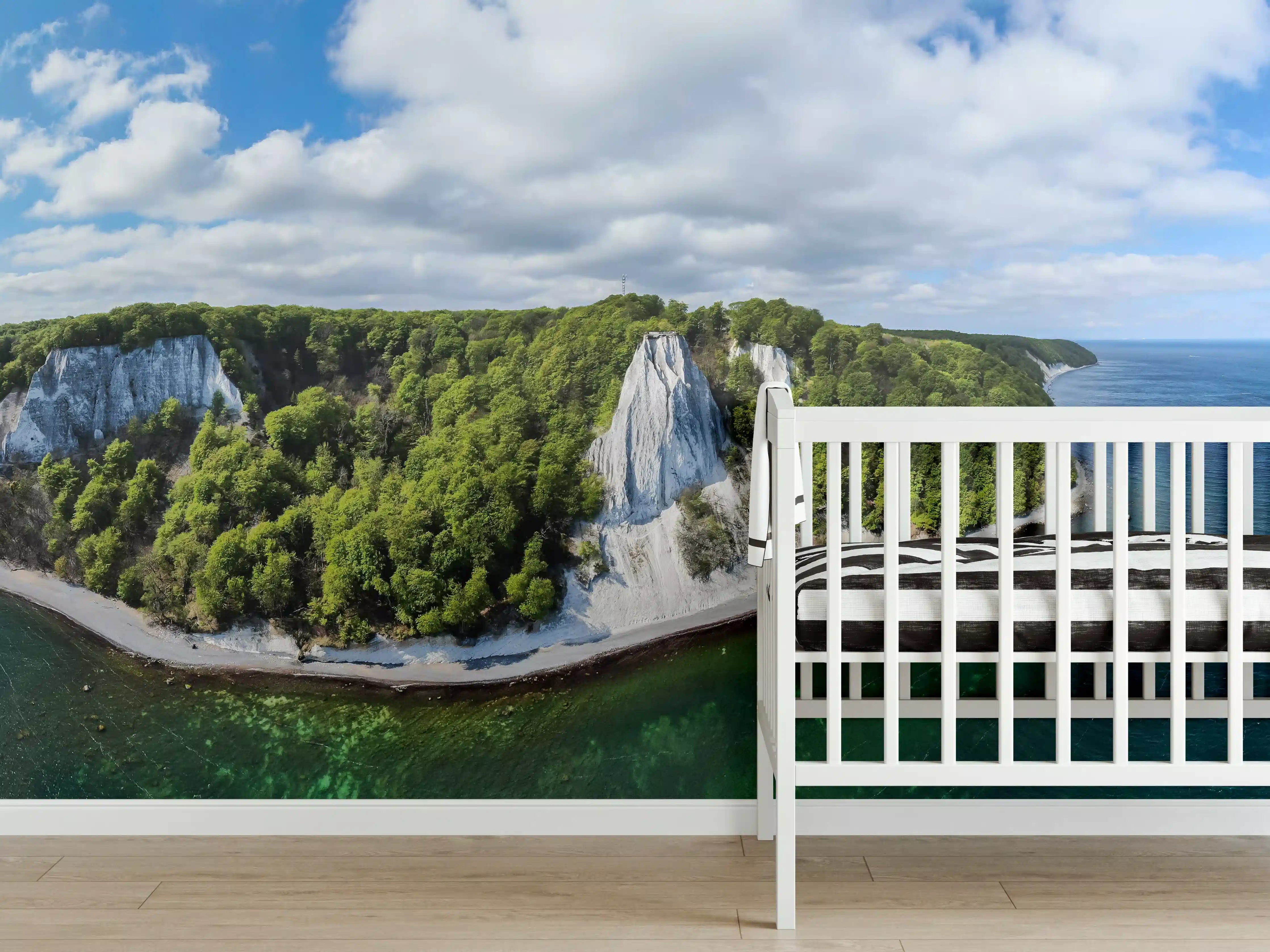 Babyzimmer Wandgestaltung - Panoramablick auf den Königsstuhl - Rügen