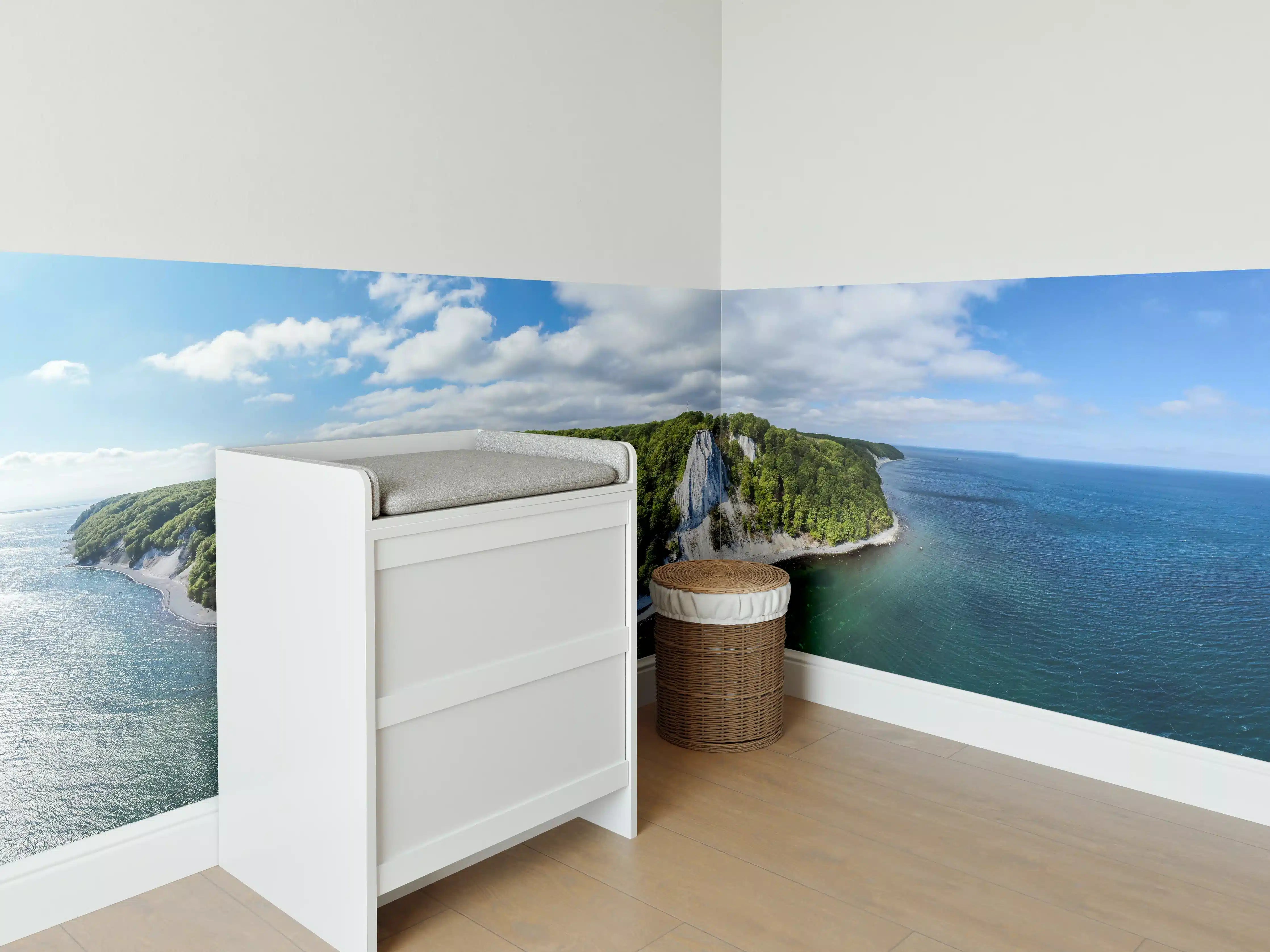 Babyzimmer Wandgestaltung - Panoramablick auf den Königsstuhl - Rügen