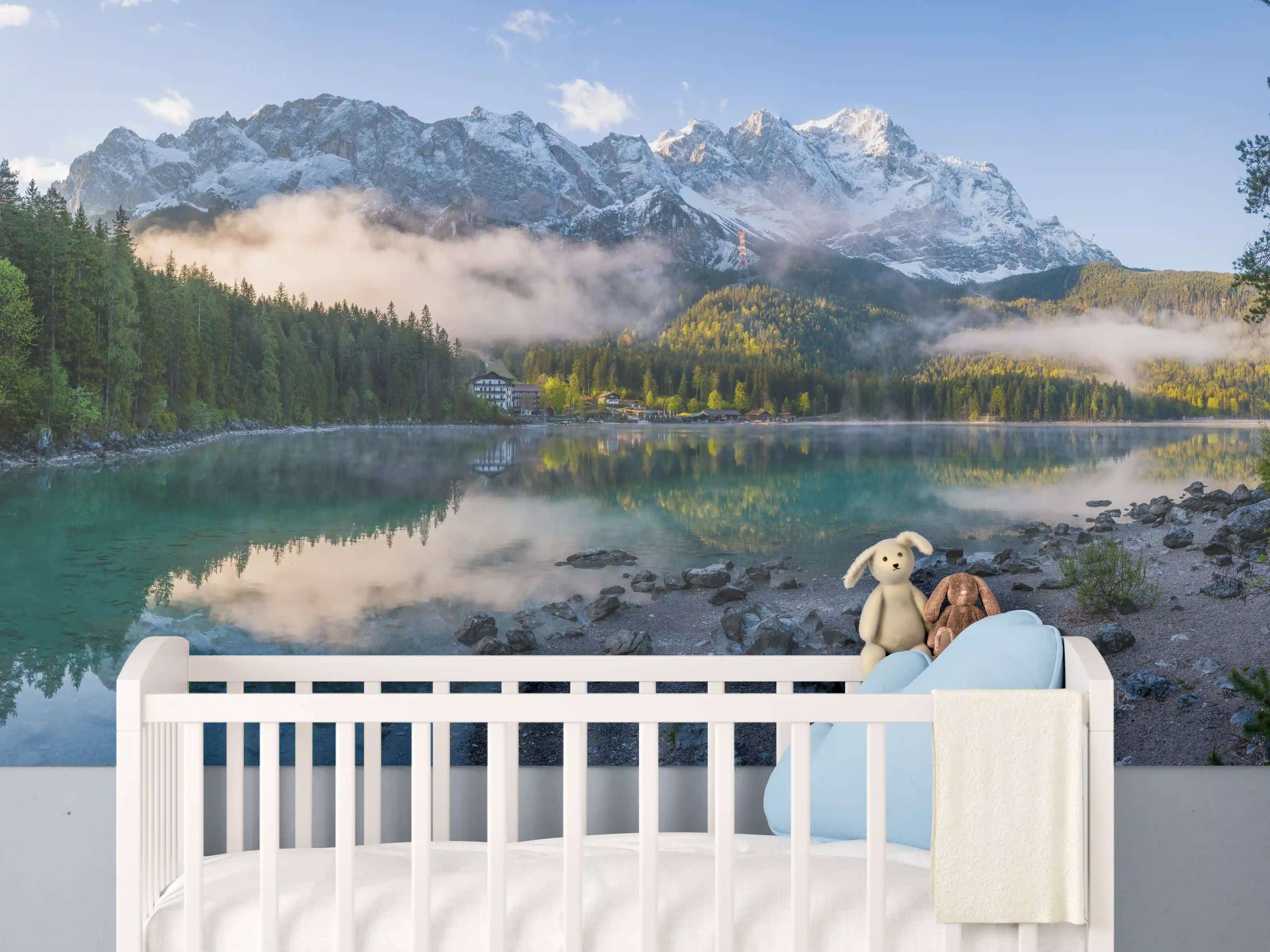 Babyzimmer Wandgestaltung - Panoramablick auf die Zugspitze