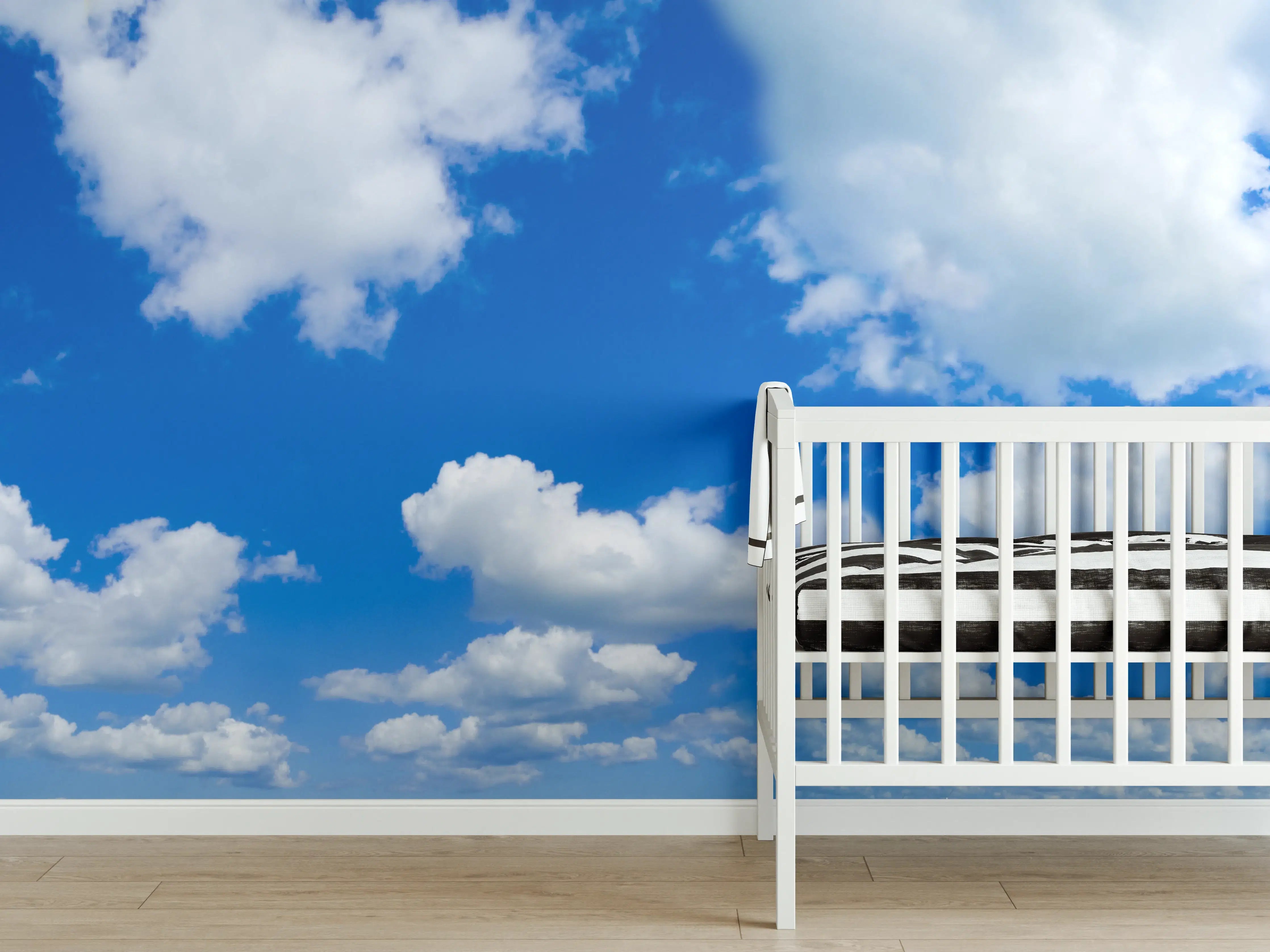 Babyzimmer Wandgestaltung - Panoramischer Himmel mit Wolken