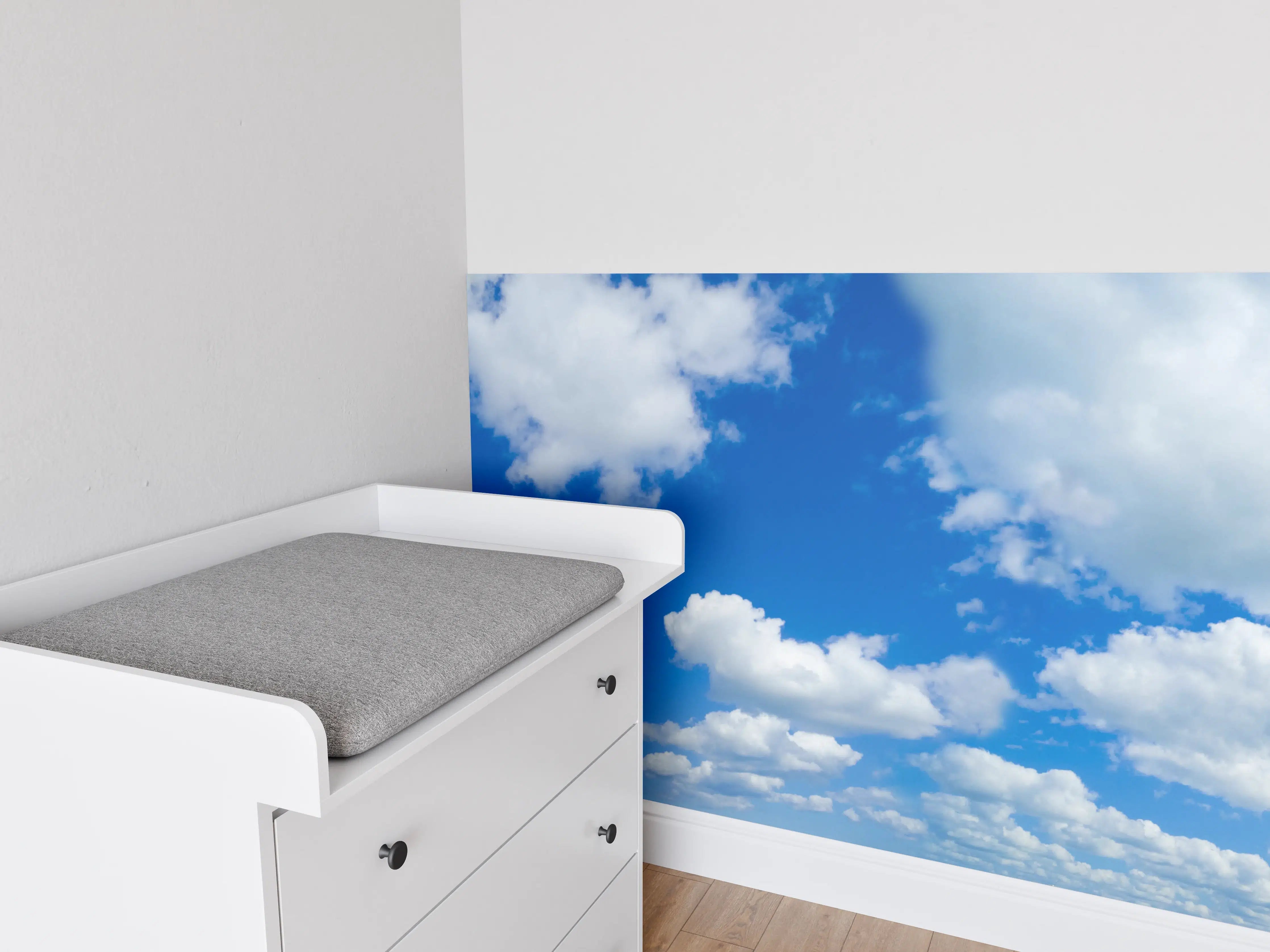 Babyzimmer Wandgestaltung - Panoramischer Himmel mit Wolken