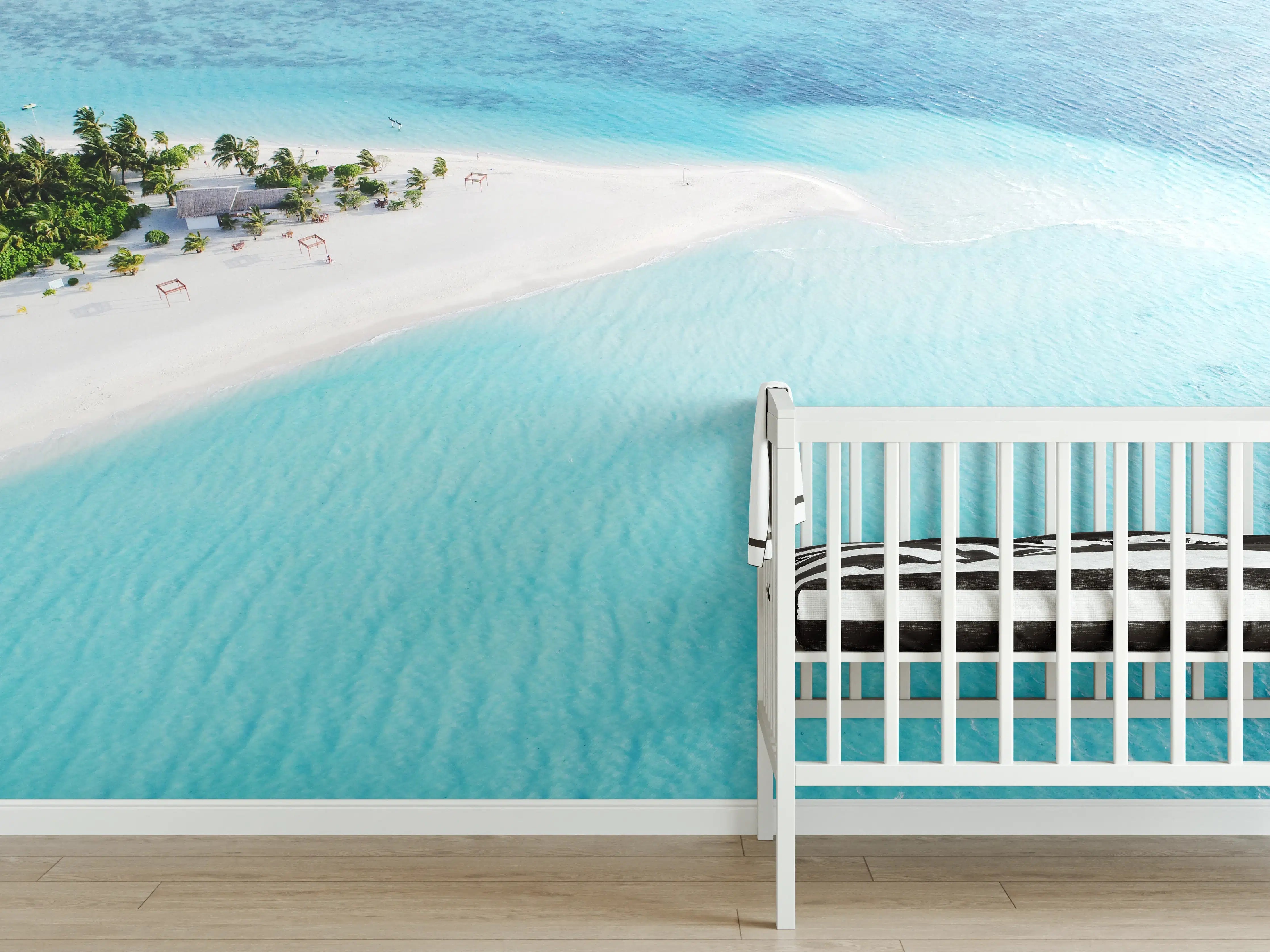 Babyzimmer Wandgestaltung - Paradiesischer Strand in den Malediven