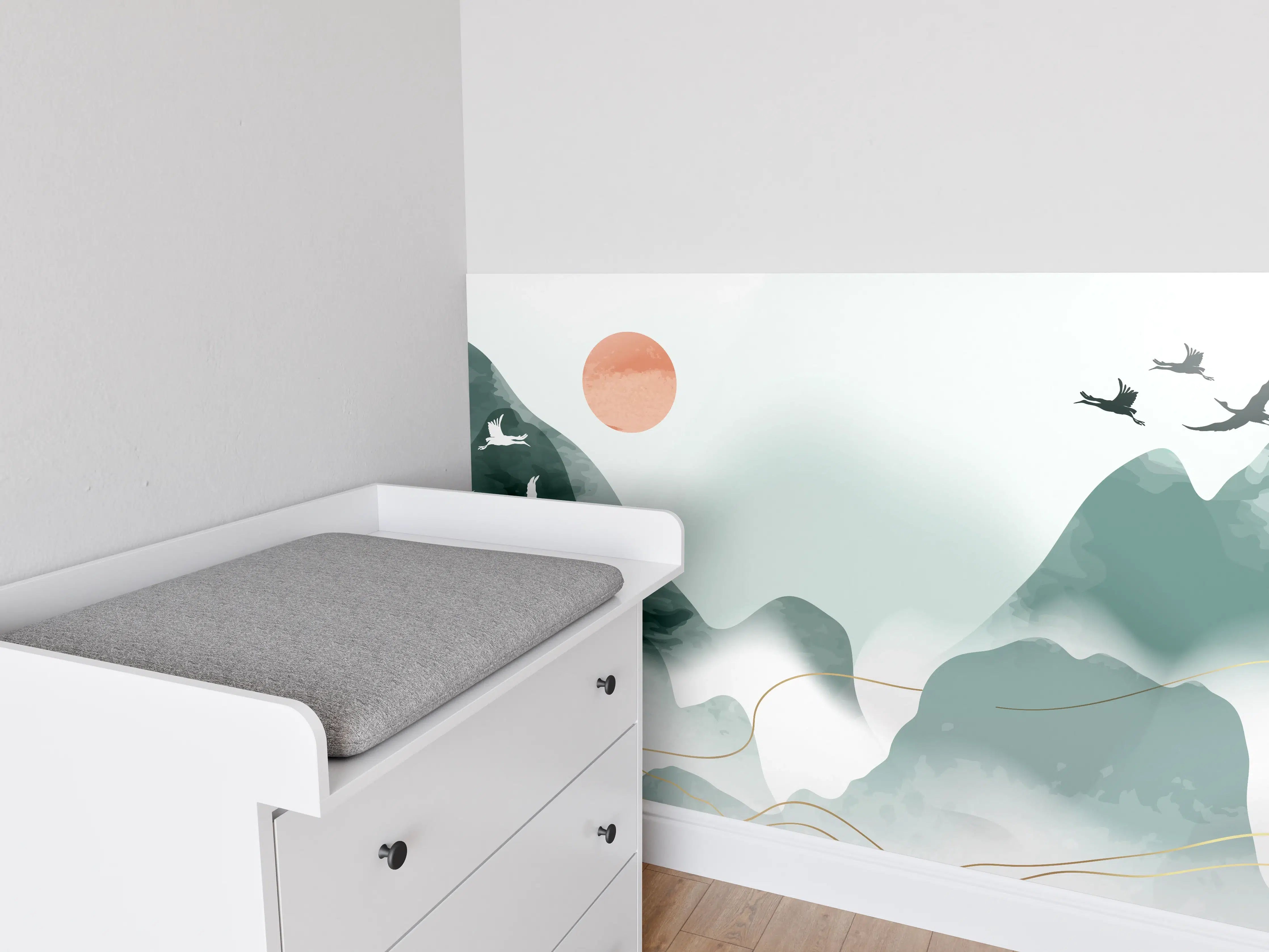 Babyzimmer Wandgestaltung - Pastell Berge Kunst Druck