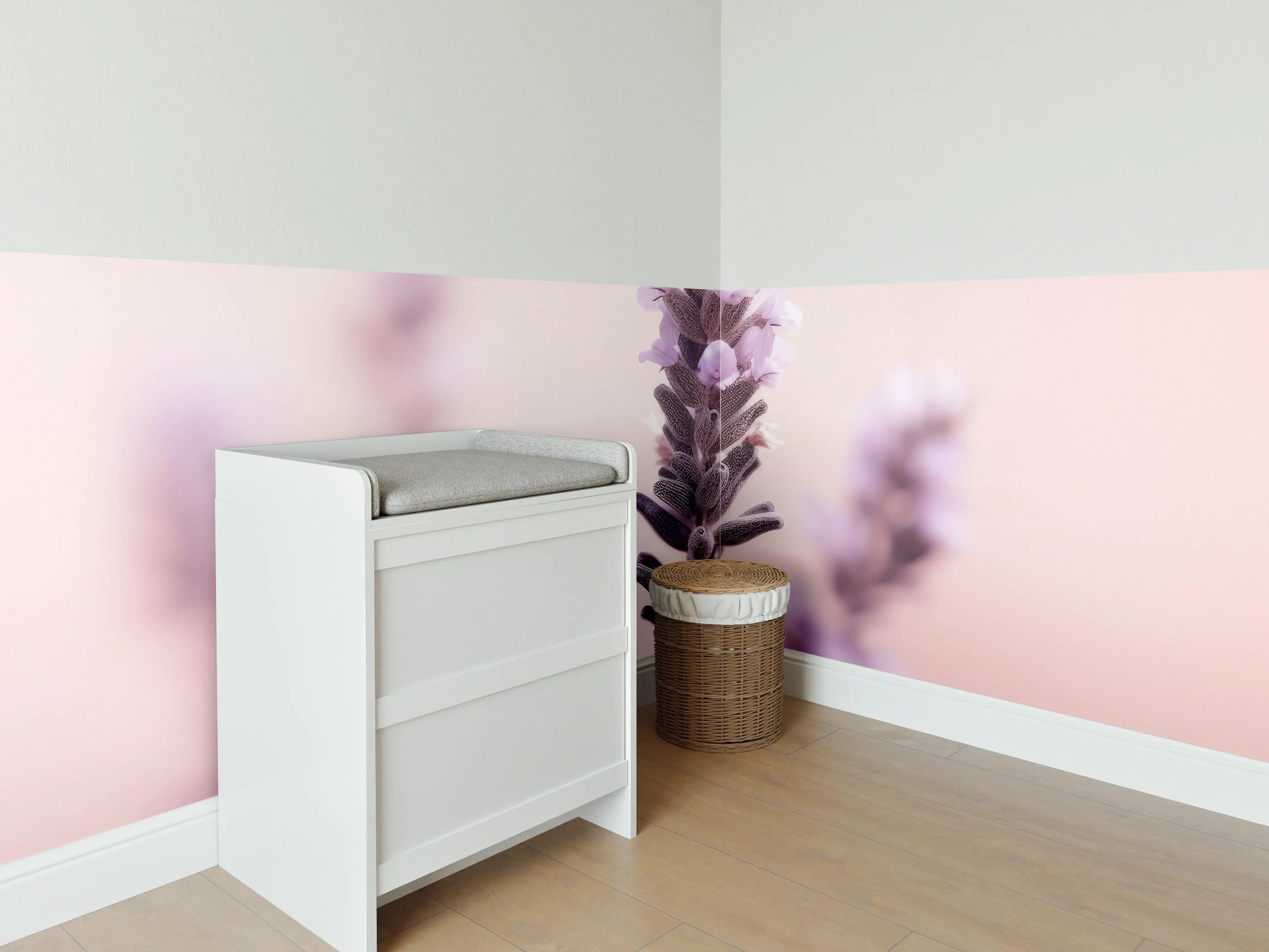 Babyzimmer Wandgestaltung - Pastellfarbene Lavendel Makro