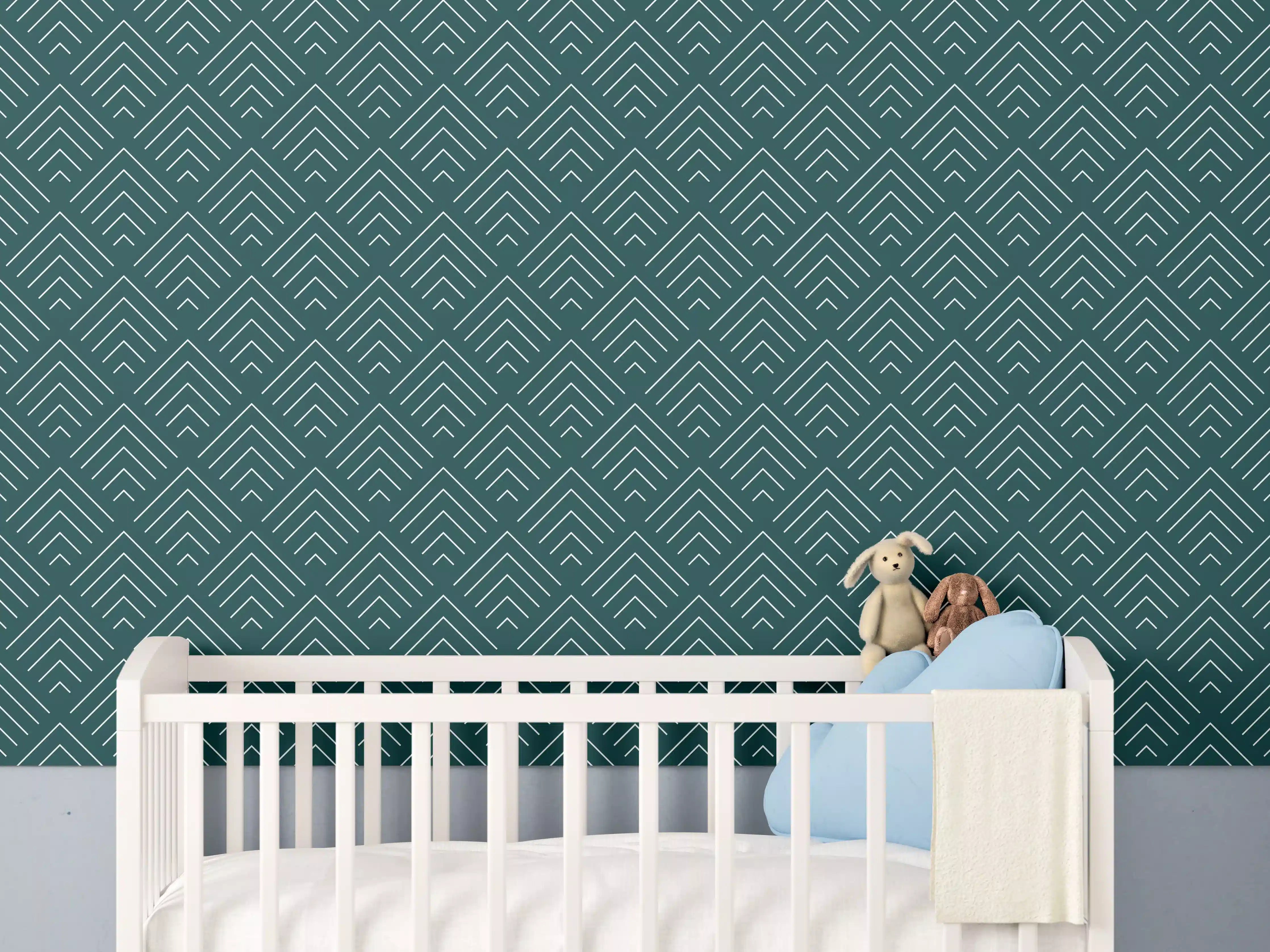 Babyzimmer Wandgestaltung - Petrolgrüne Designkunst
