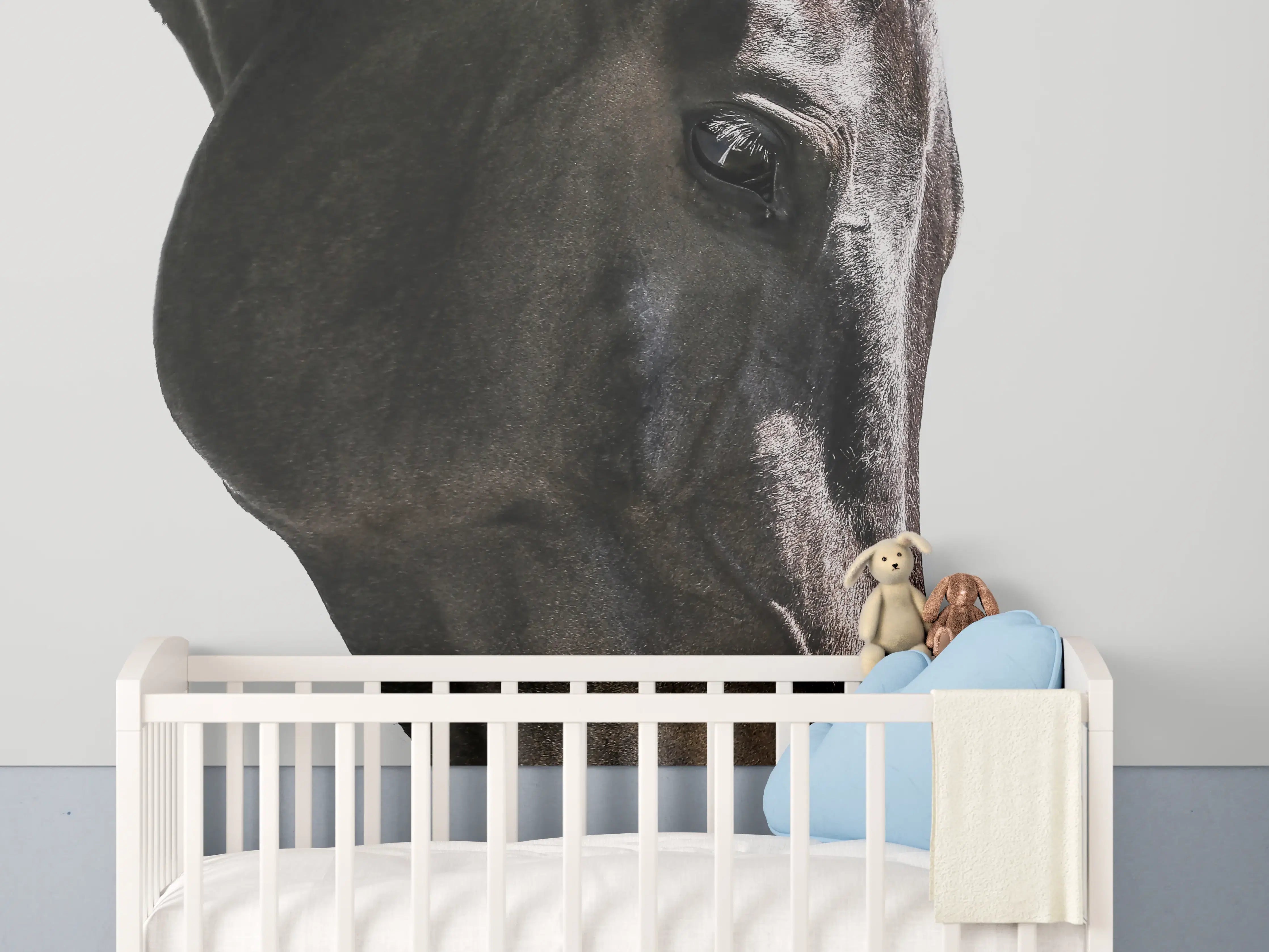 Babyzimmer Wandgestaltung - Pferd - Nahaufnahme
