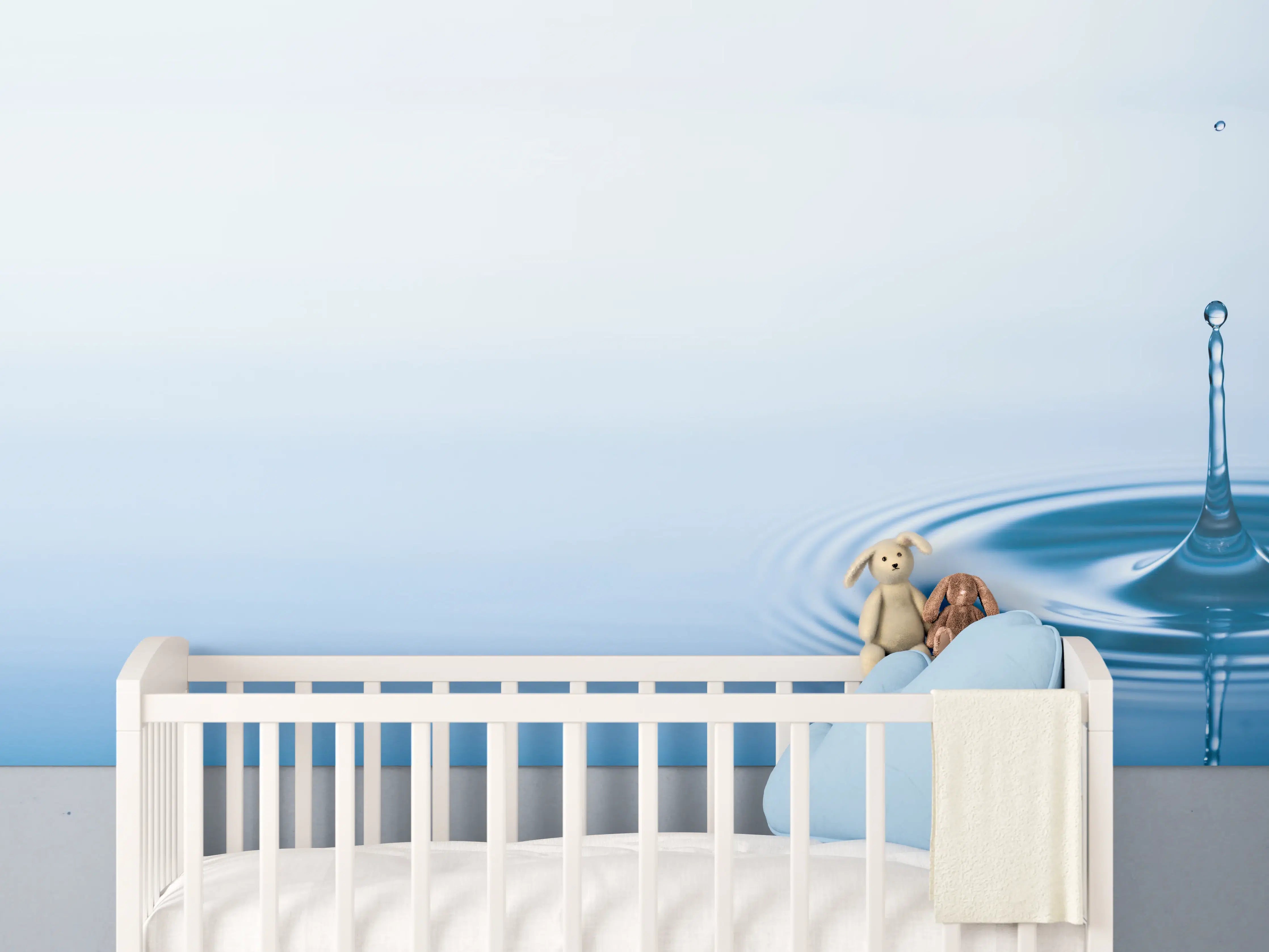 Babyzimmer Wandgestaltung - Plätschern der fallenden Wassertropfen