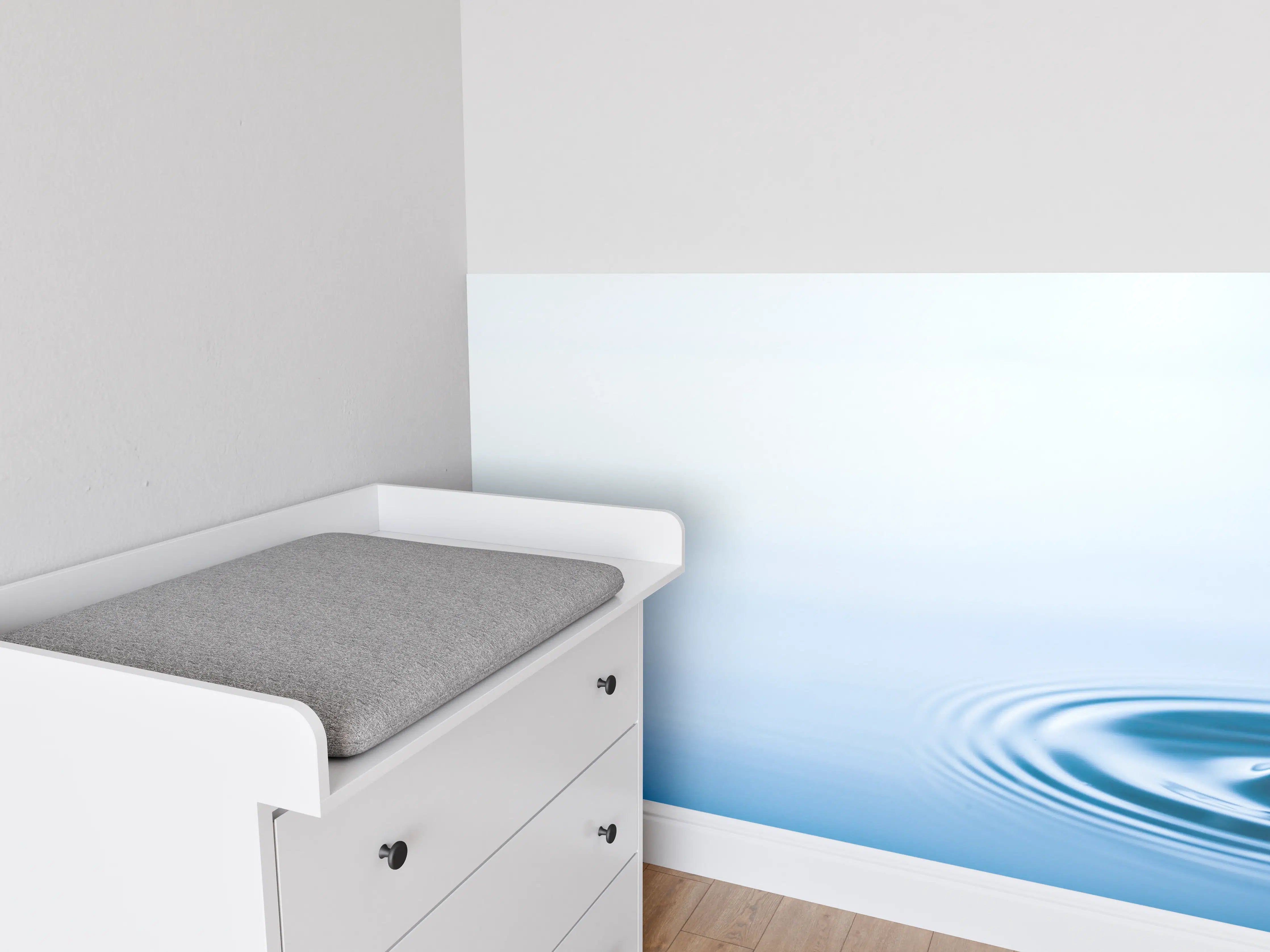 Babyzimmer Wandgestaltung - Plätschern der fallenden Wassertropfen