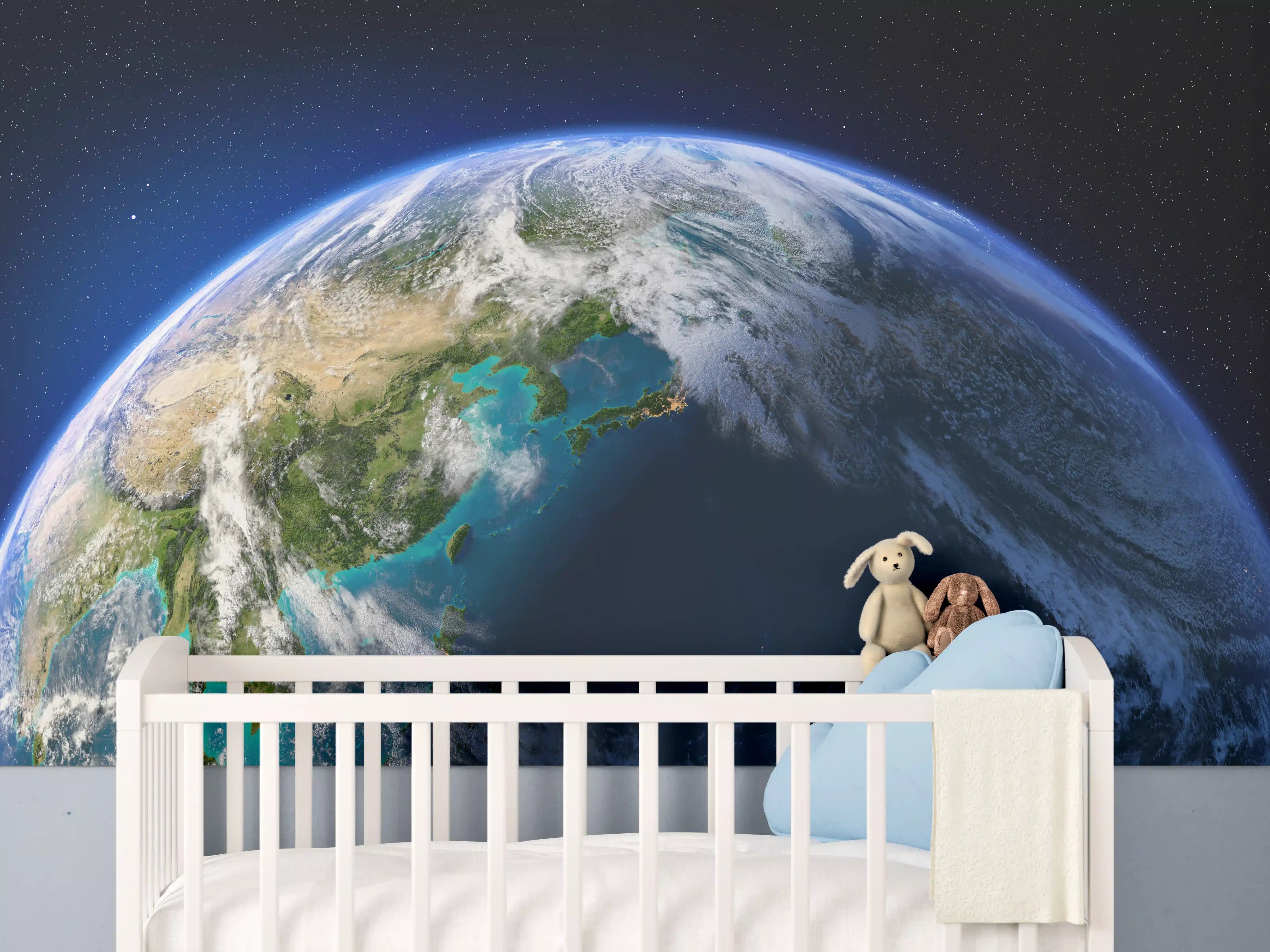 Babyzimmer Wandgestaltung - Planet Erde