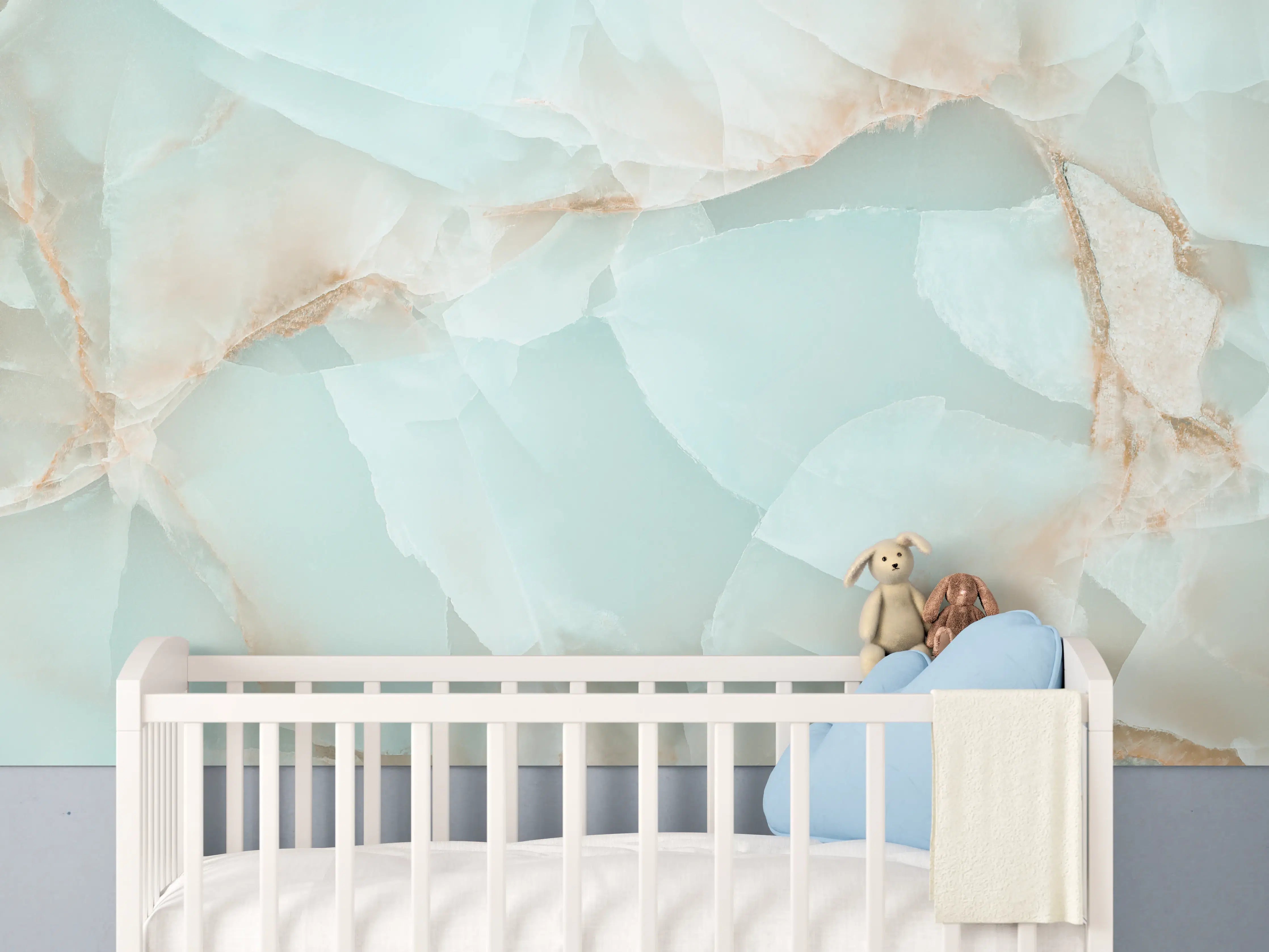 Babyzimmer Wandgestaltung - Polierter Onyx-Marmor