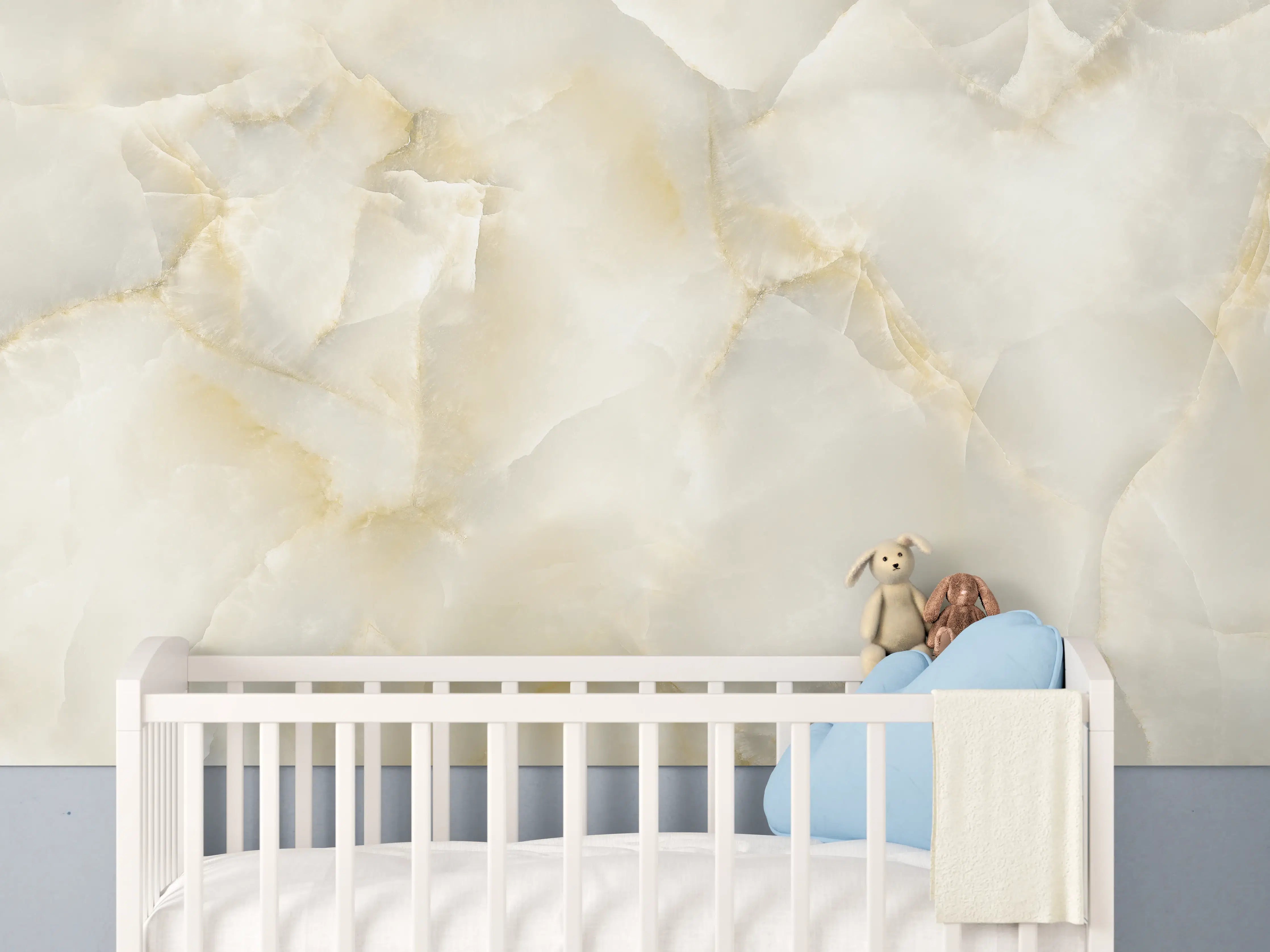 Babyzimmer Wandgestaltung - Polierter Terazzo Steinboden