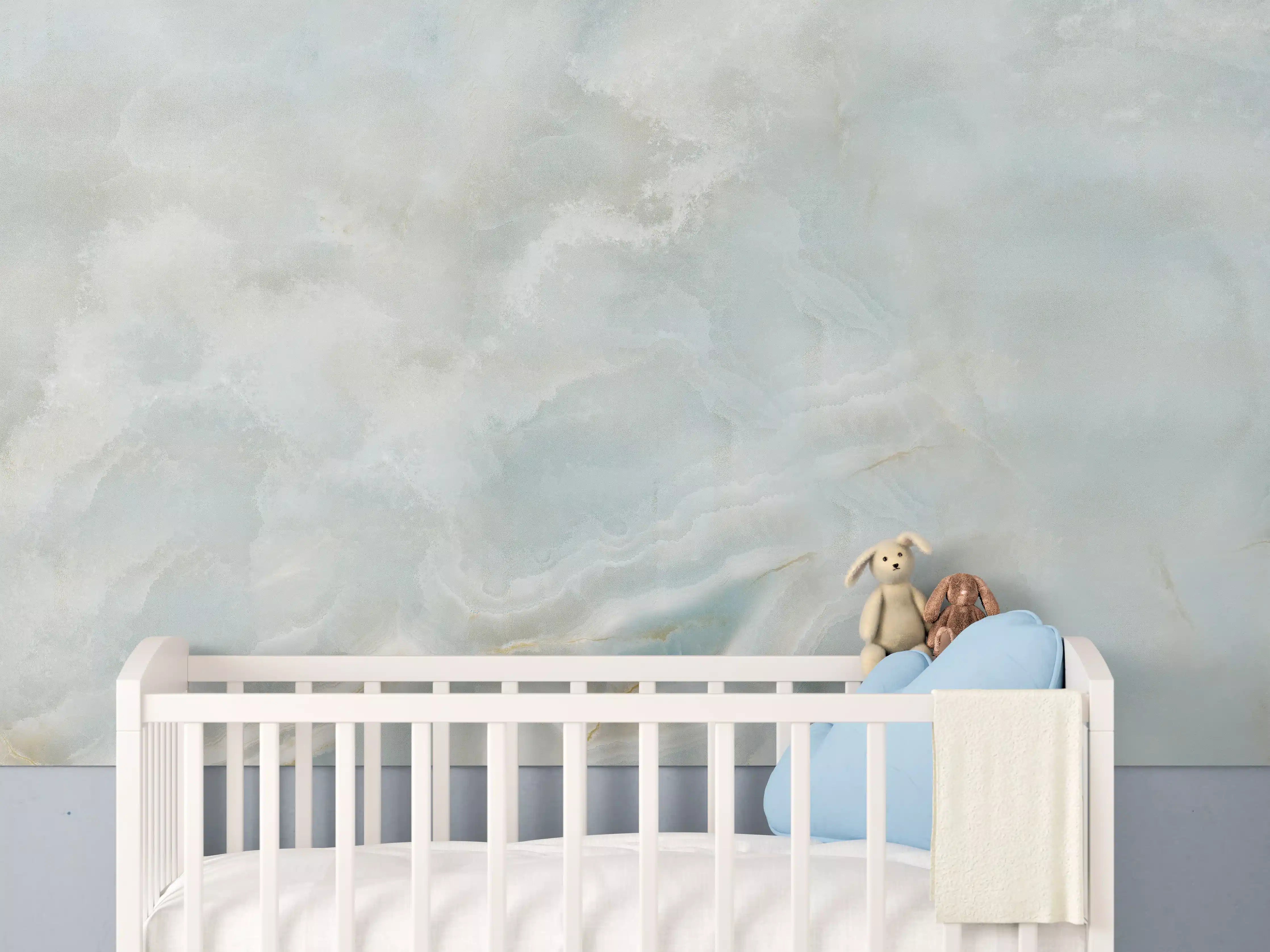 Babyzimmer Wandgestaltung - Polierter heller Onyx-Marmor