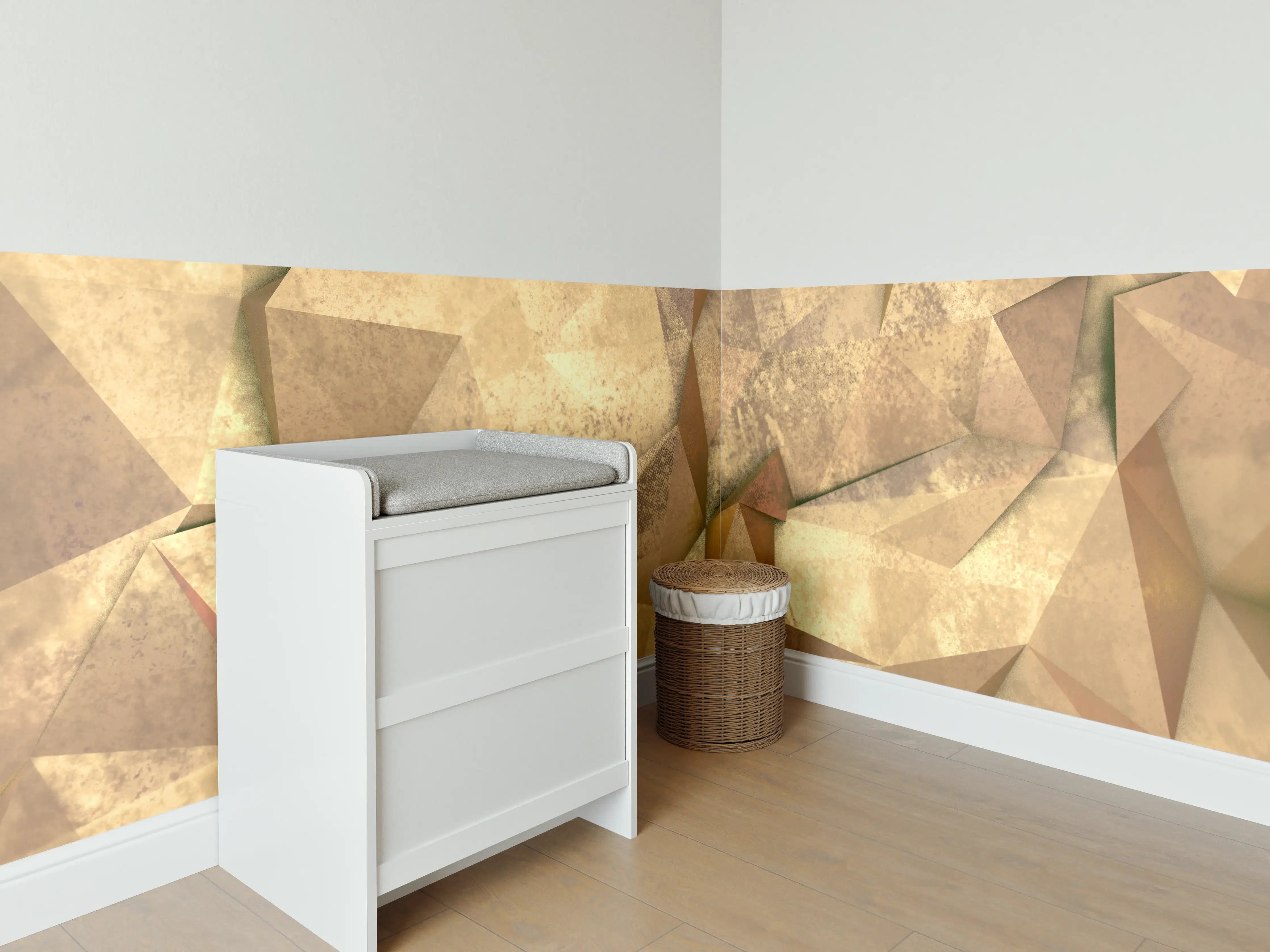 Babyzimmer Wandgestaltung - Polygonale Hntergrund Textur