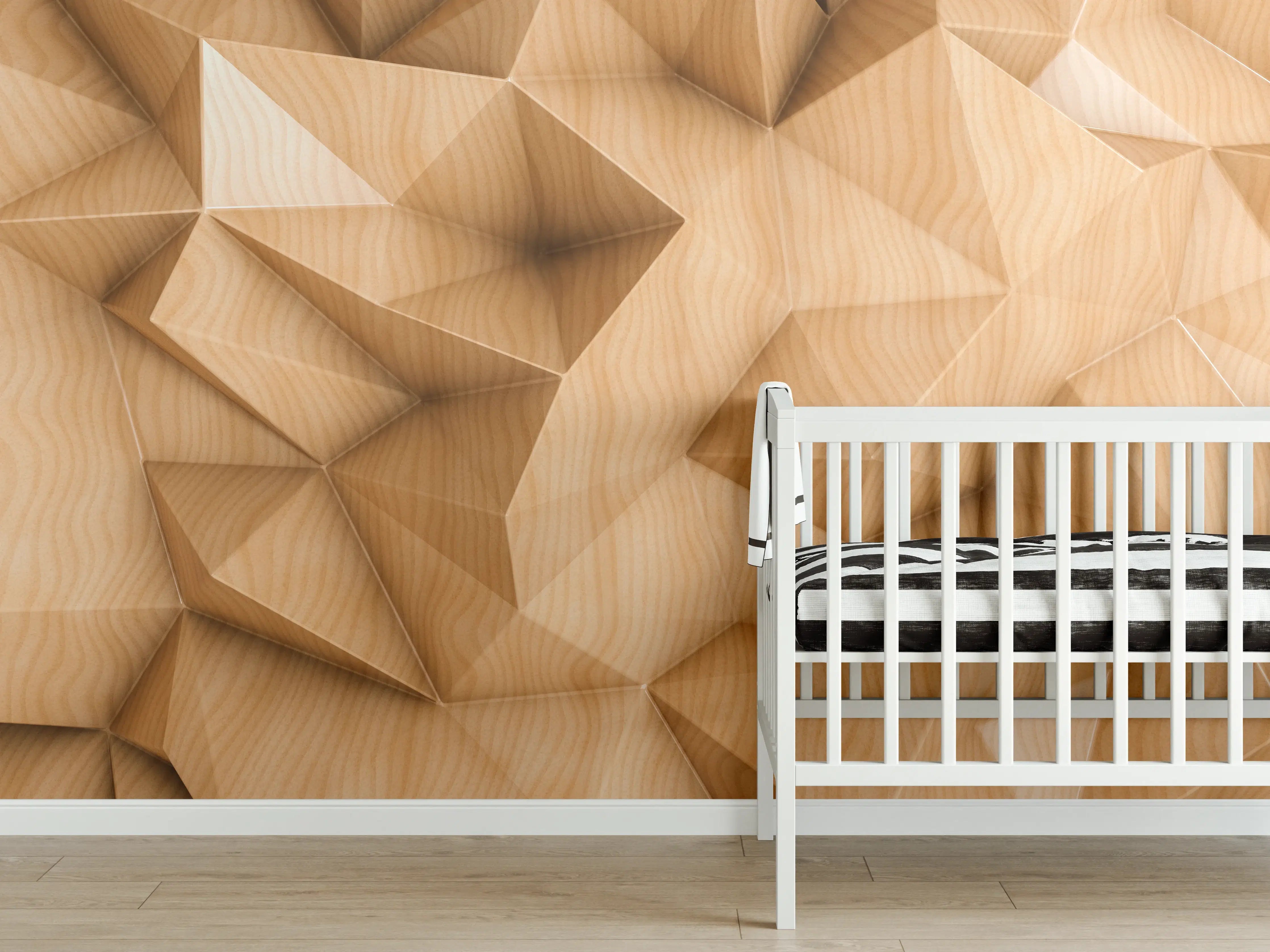 Babyzimmer Wandgestaltung - Polygonaler abstrakter Hintergrund